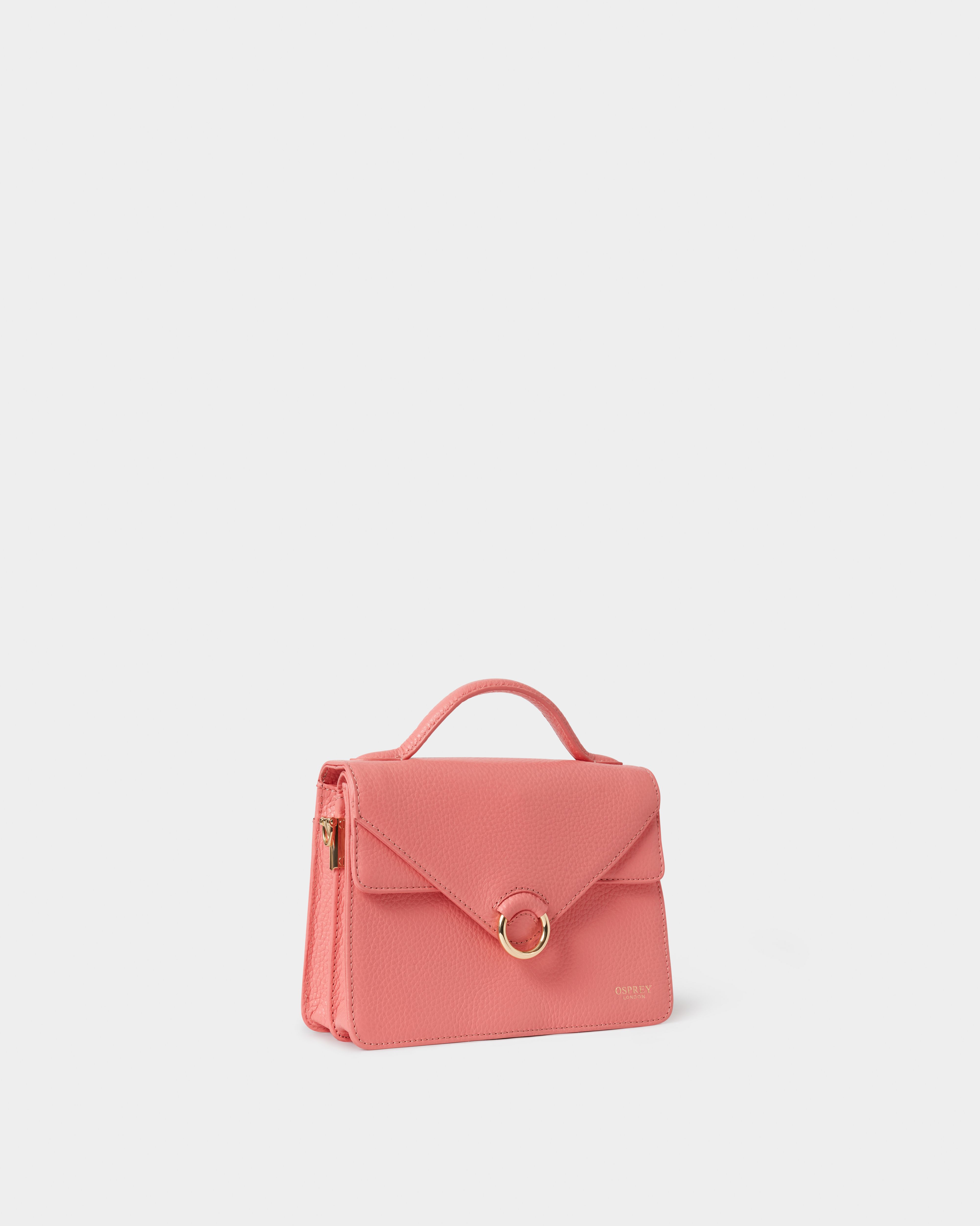 Image number 3 of The Harper Mini Leather Grab in Peach