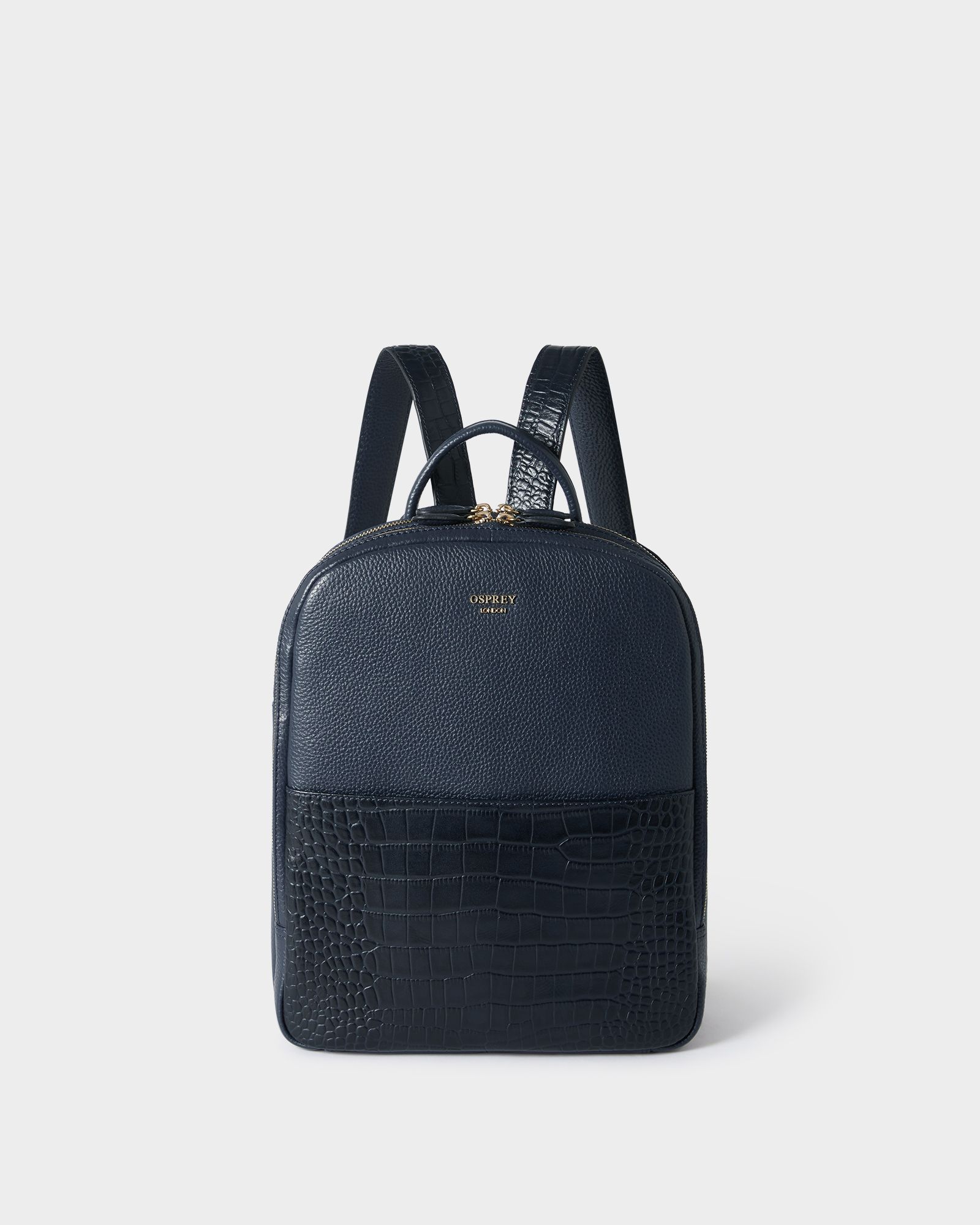 Image number 1 of The Kellie Leather Backpack in Navy
