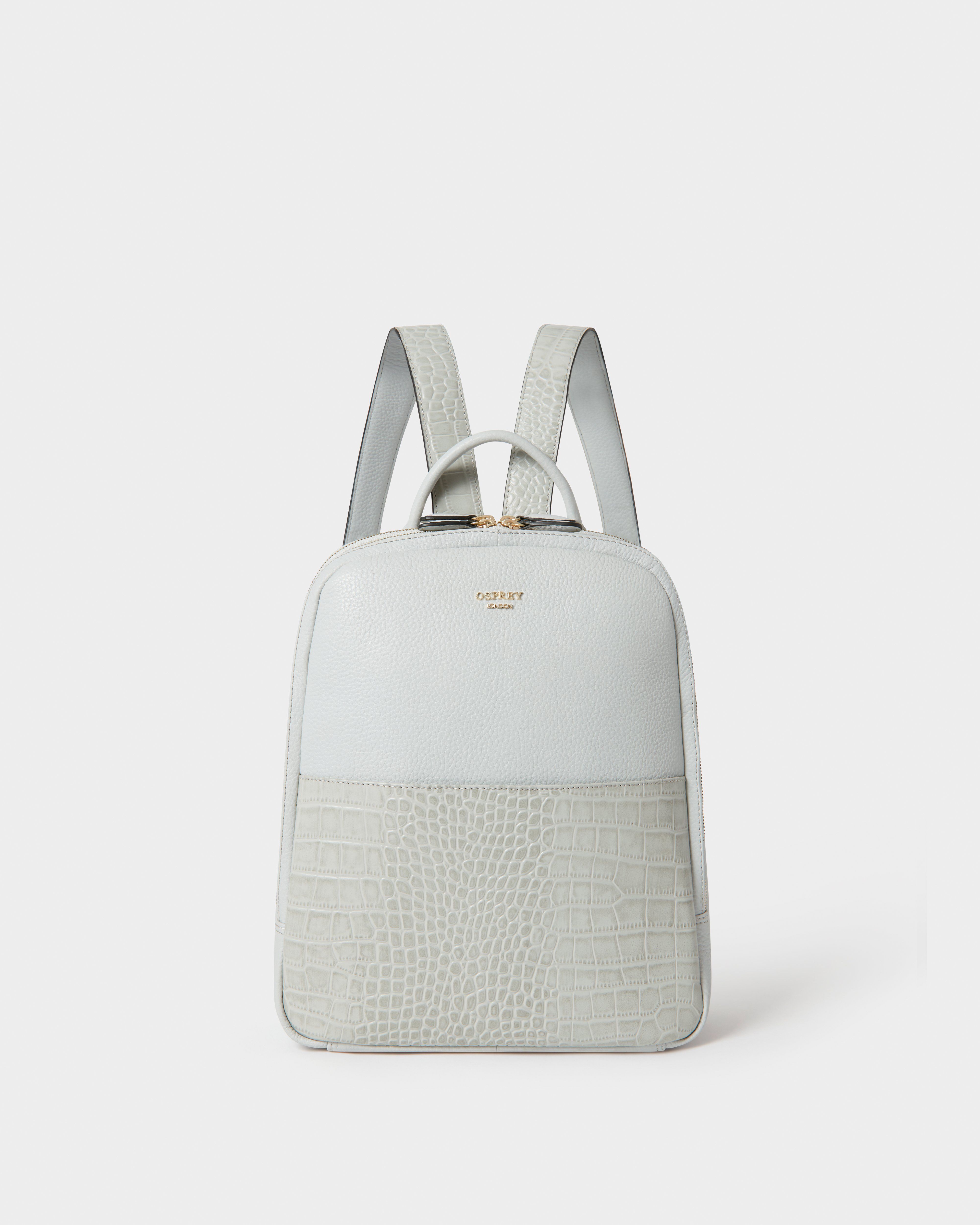 The Kellie Leather Backpack in Mist