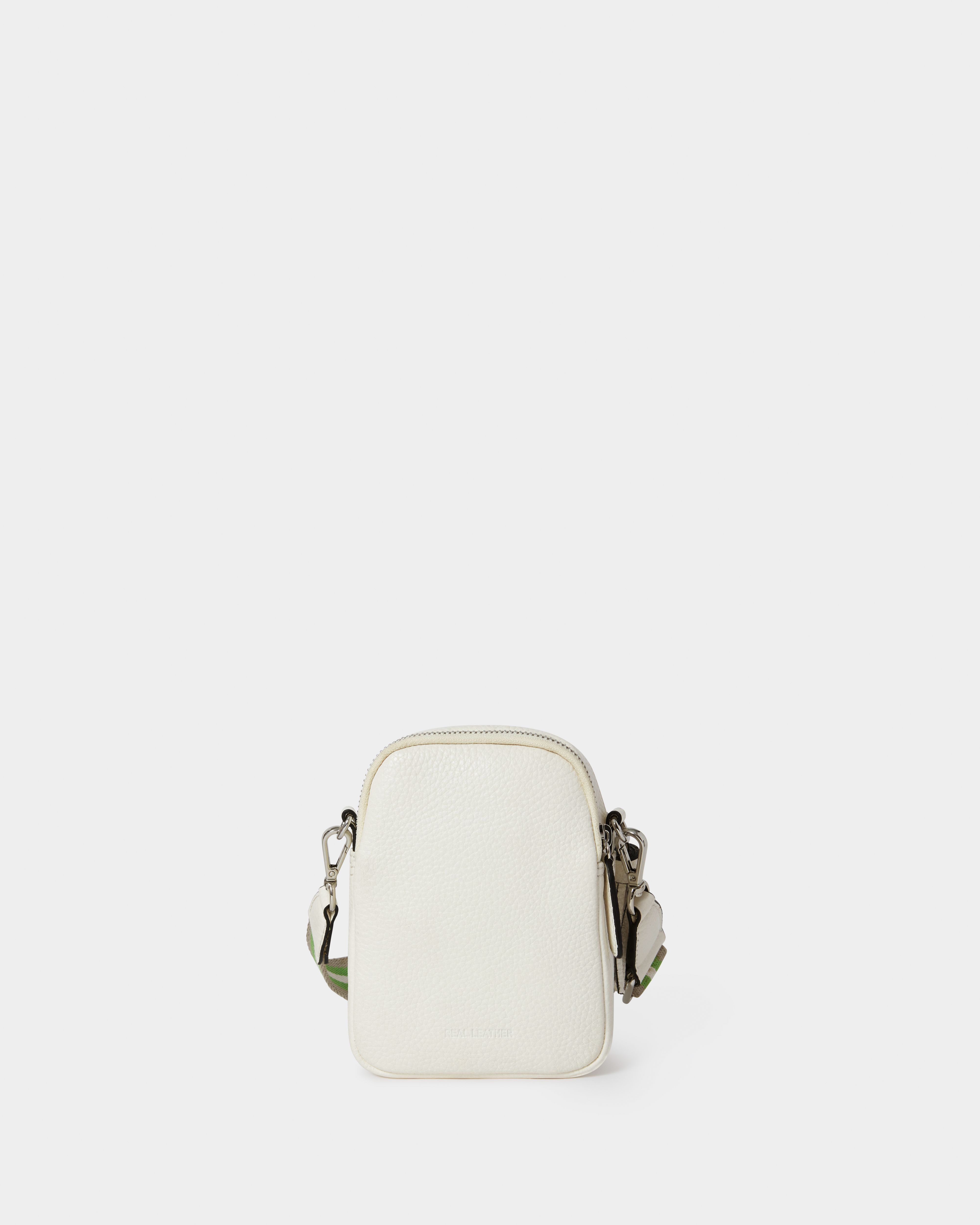 Image number 4 of The Stella Leather Phone Bag in White