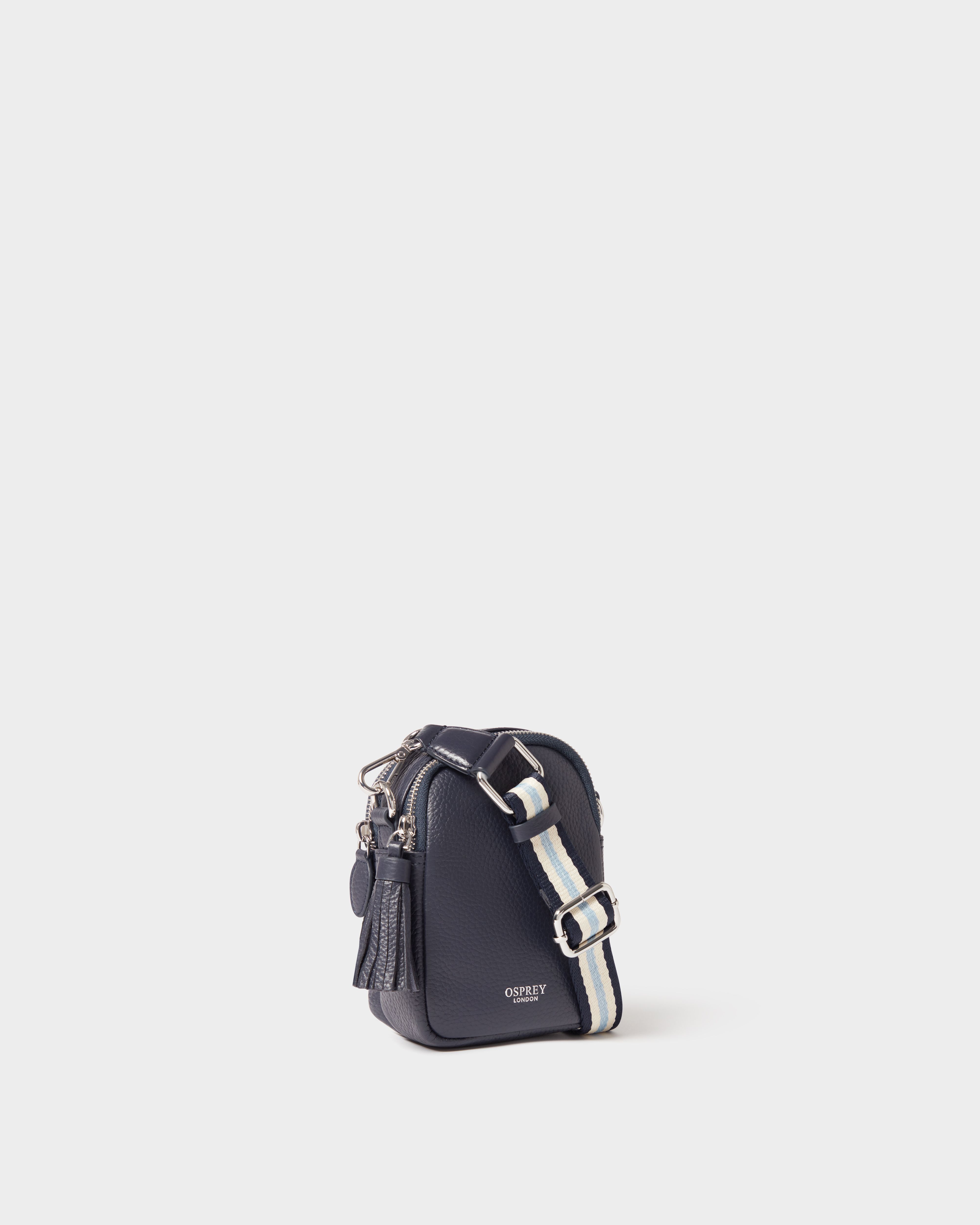 Image number 2 of The Stella Leather Phone Bag in Navy