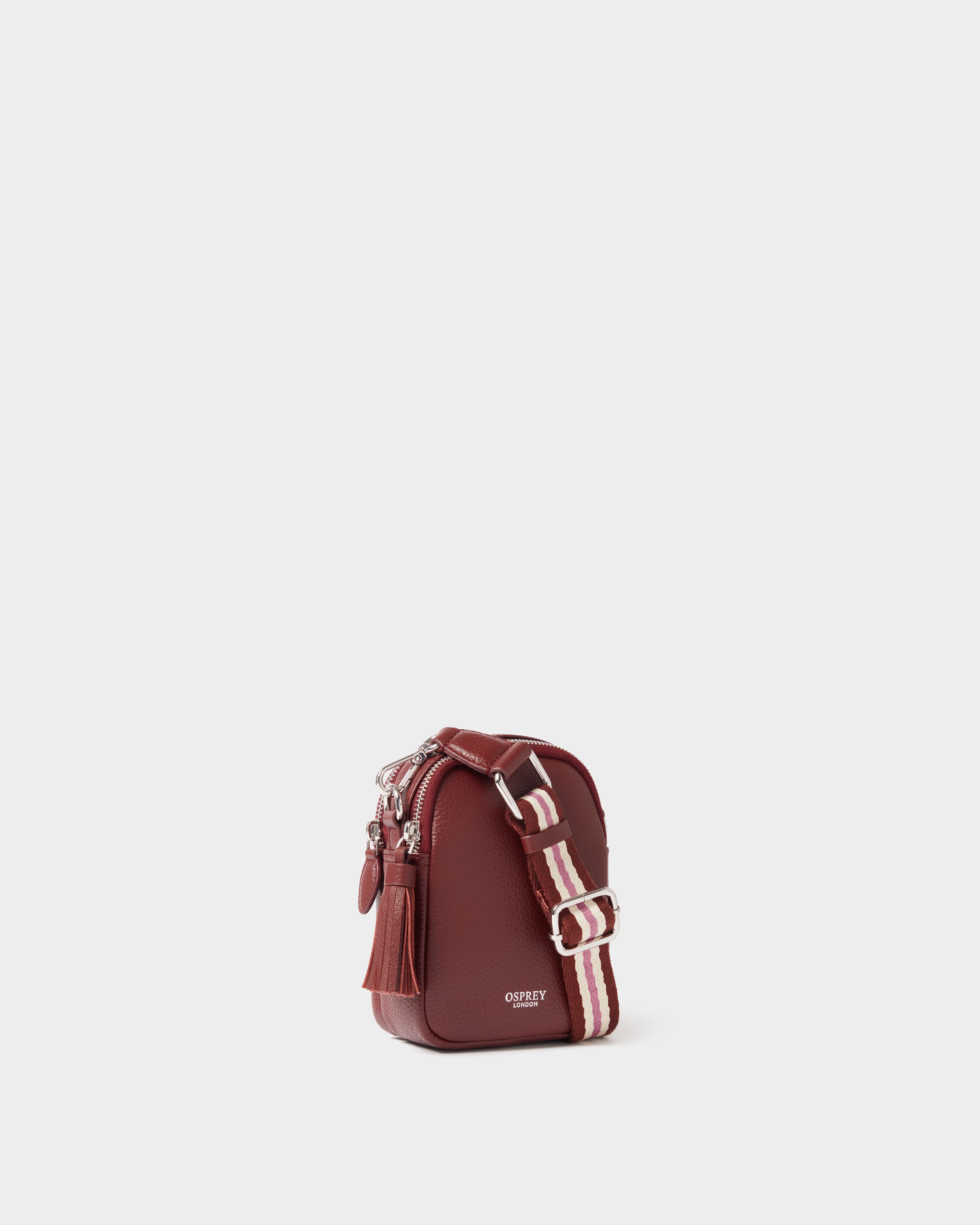 Image number 2 of The Stella Leather Phone Bag in Merlot