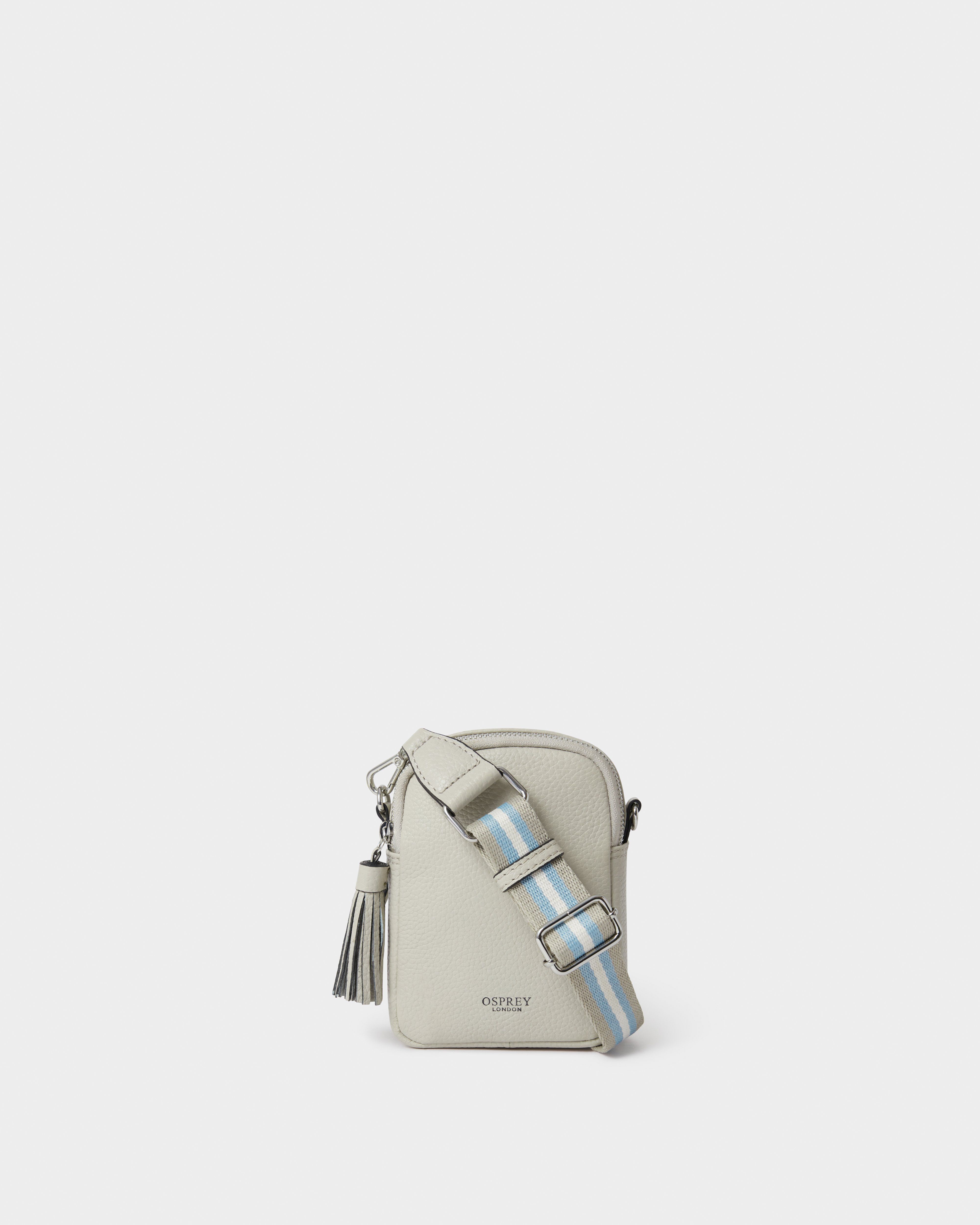 The Stella Leather Phone Bag in Taupe