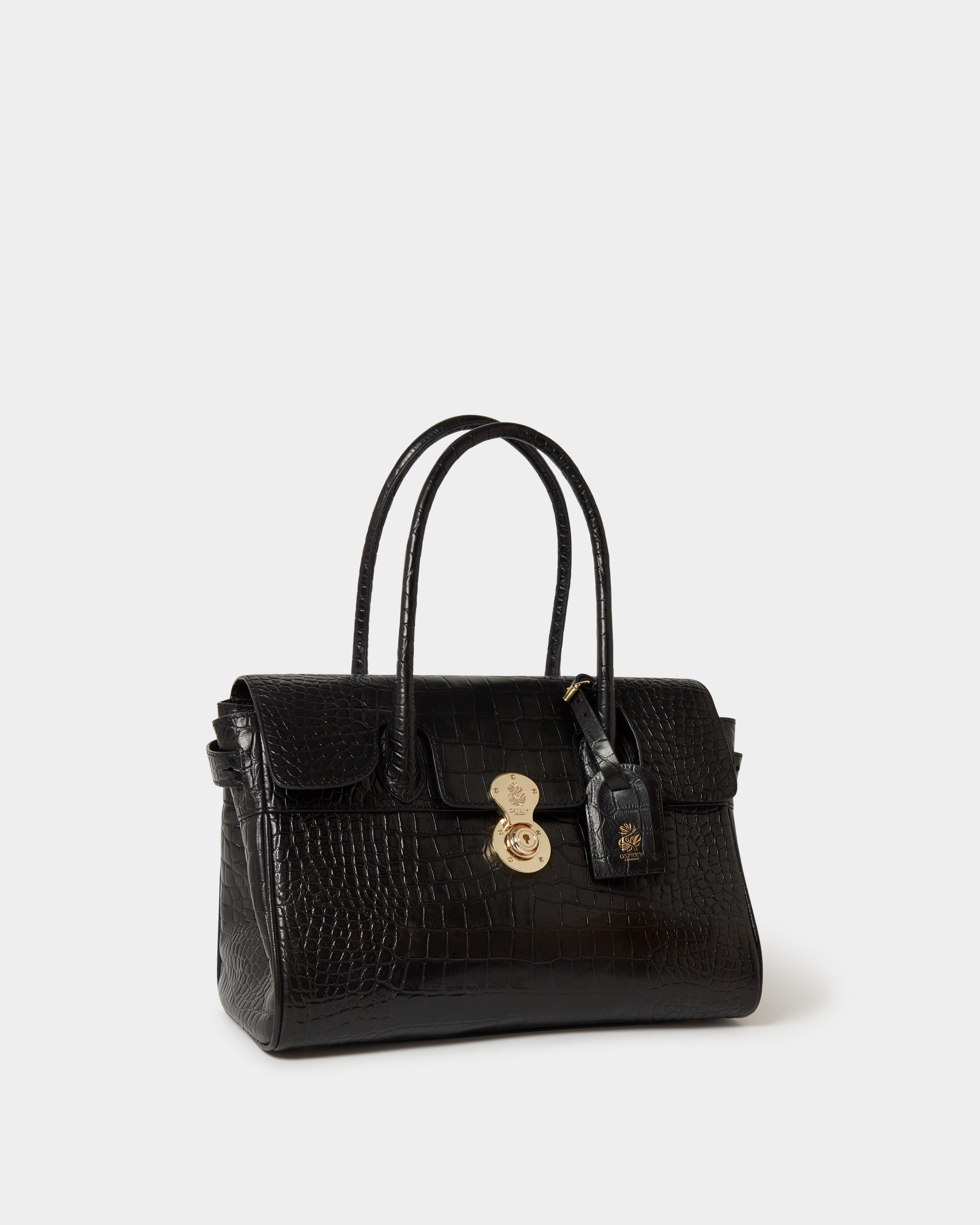 Image number 4 of The Weybridge Leather Shoulder Bag in Black