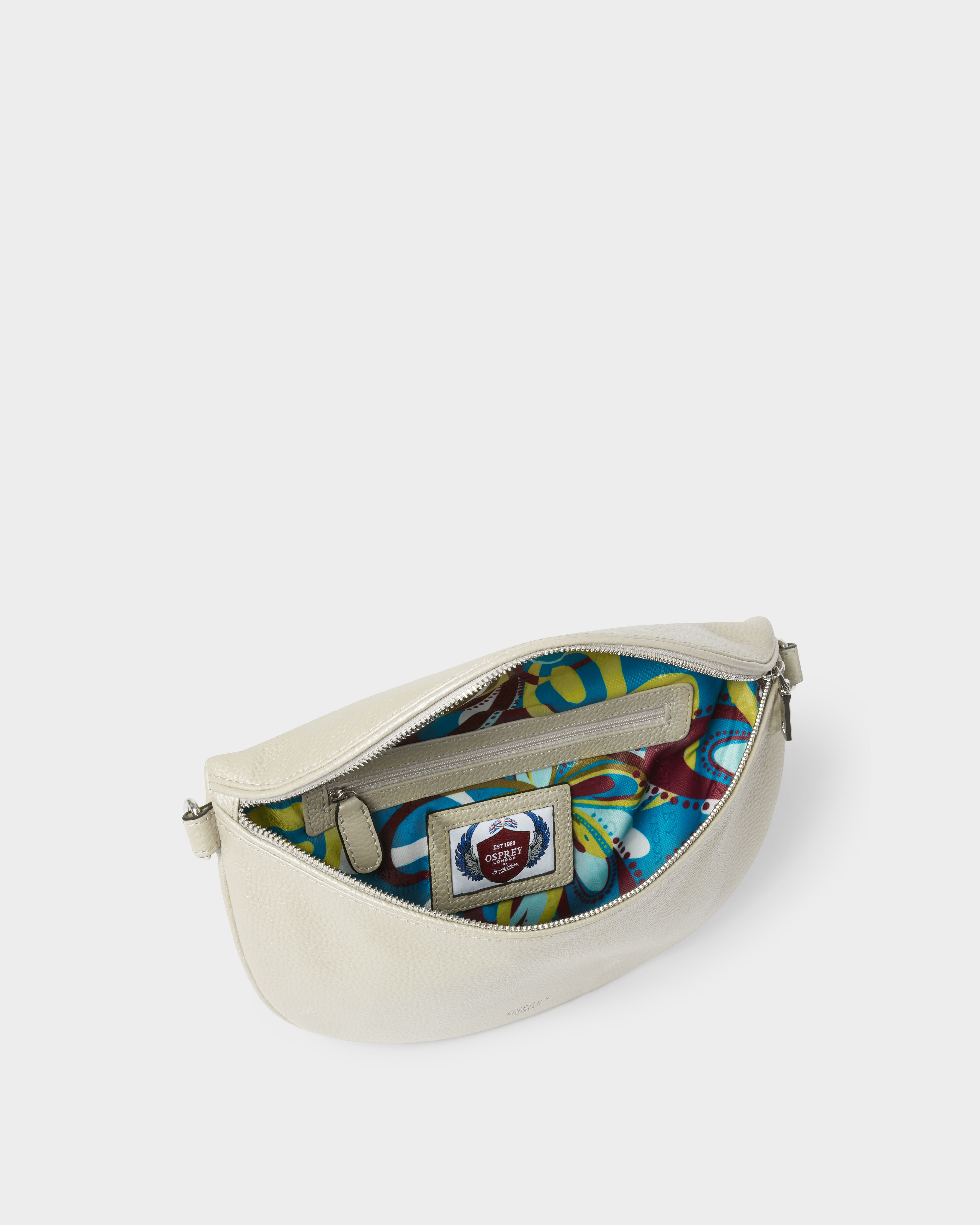 Image number 2 of The Hendrix Leather Sling Bag in Silver