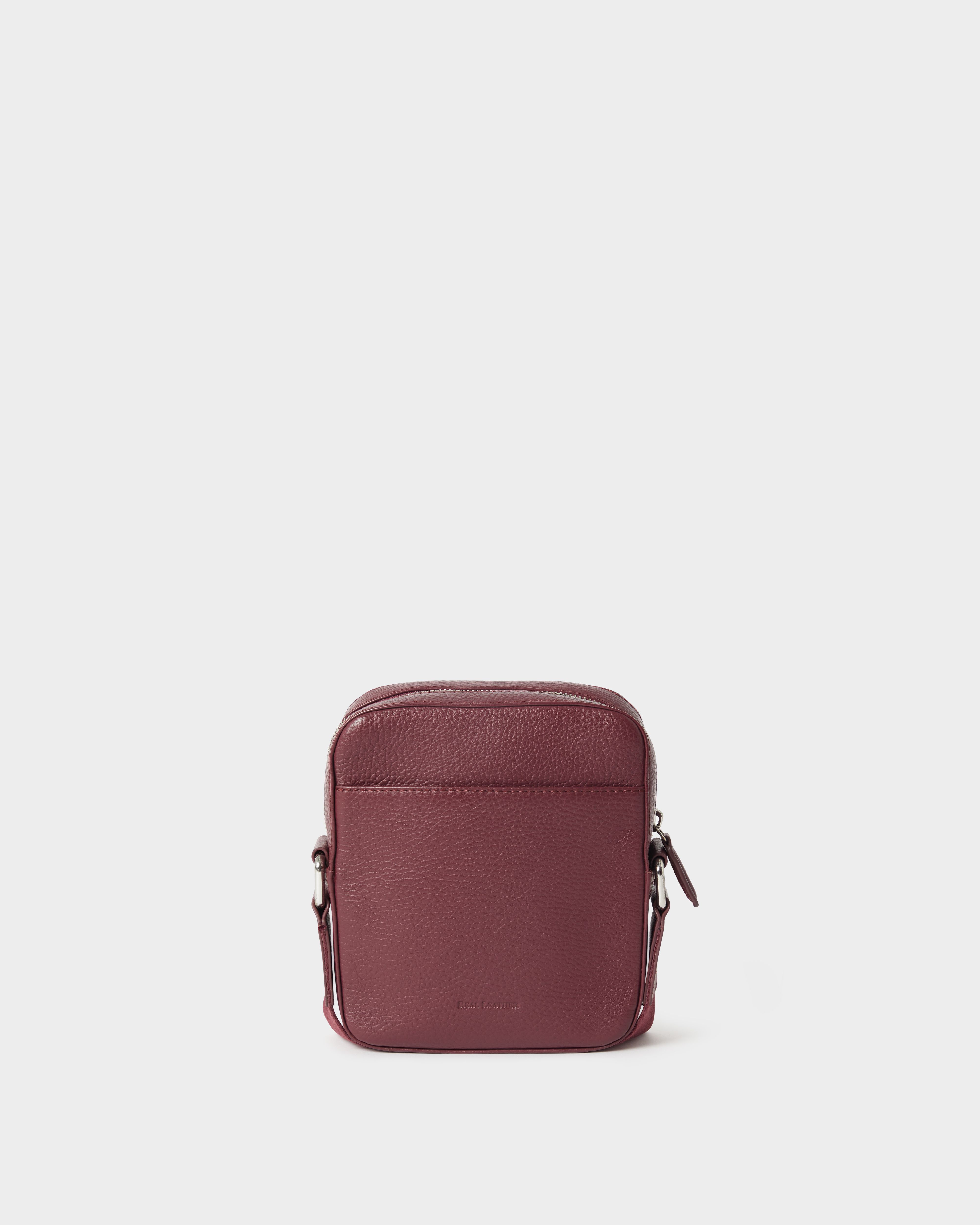 Image number 6 of The Jacob Leather Phone Bag in Merlot