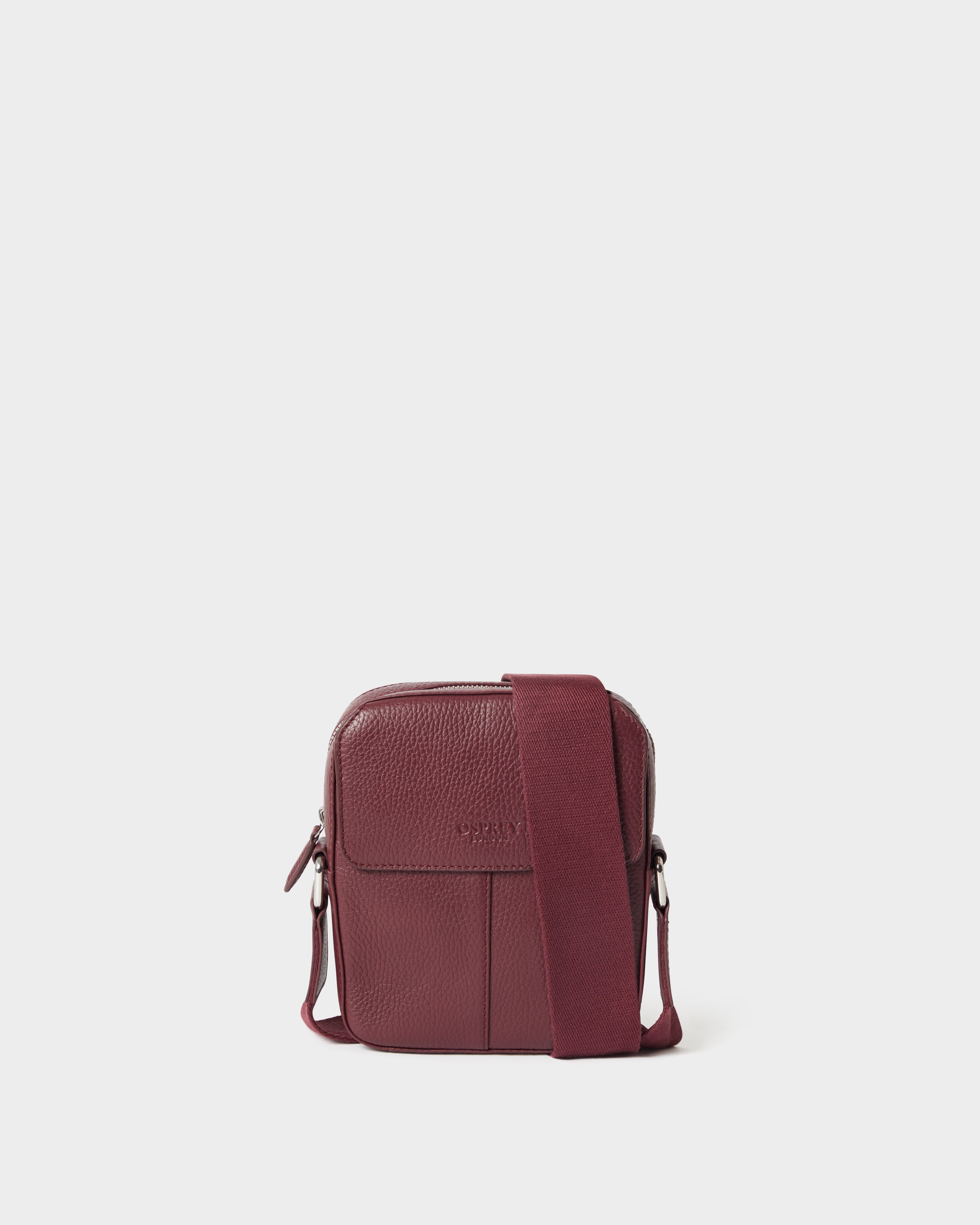 The Jacob Leather Phone Bag in Merlot