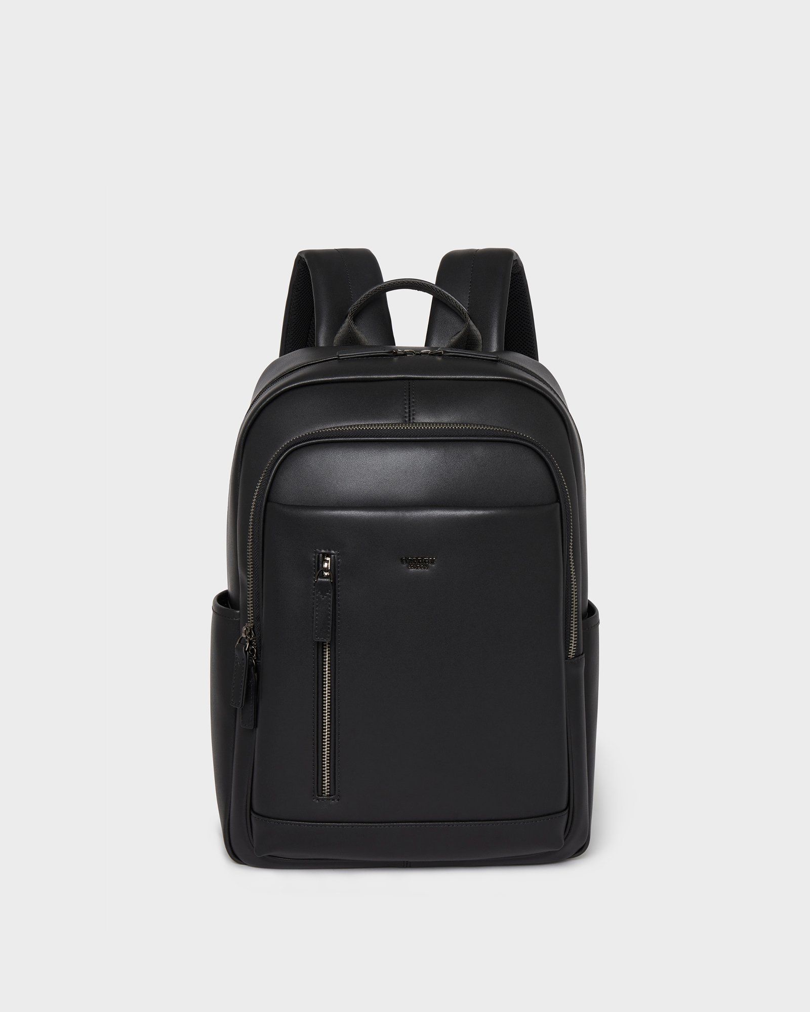 The Hudson Leather Backpack in Black Black