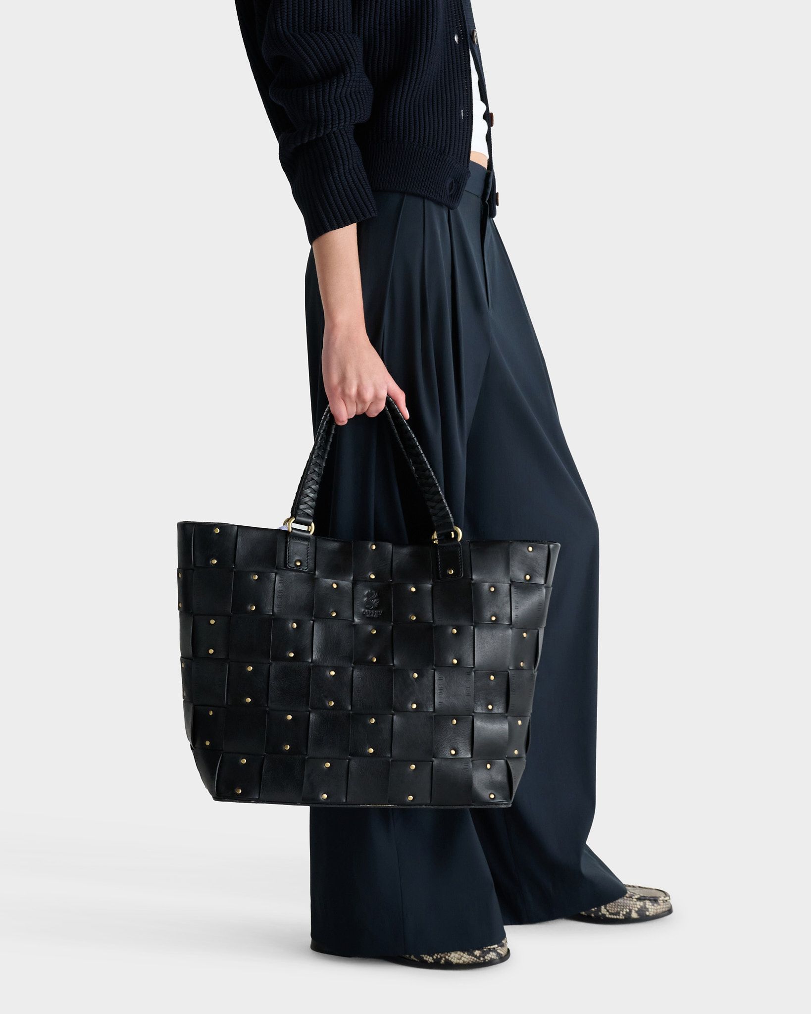 The Audacia Leather Tote in Black