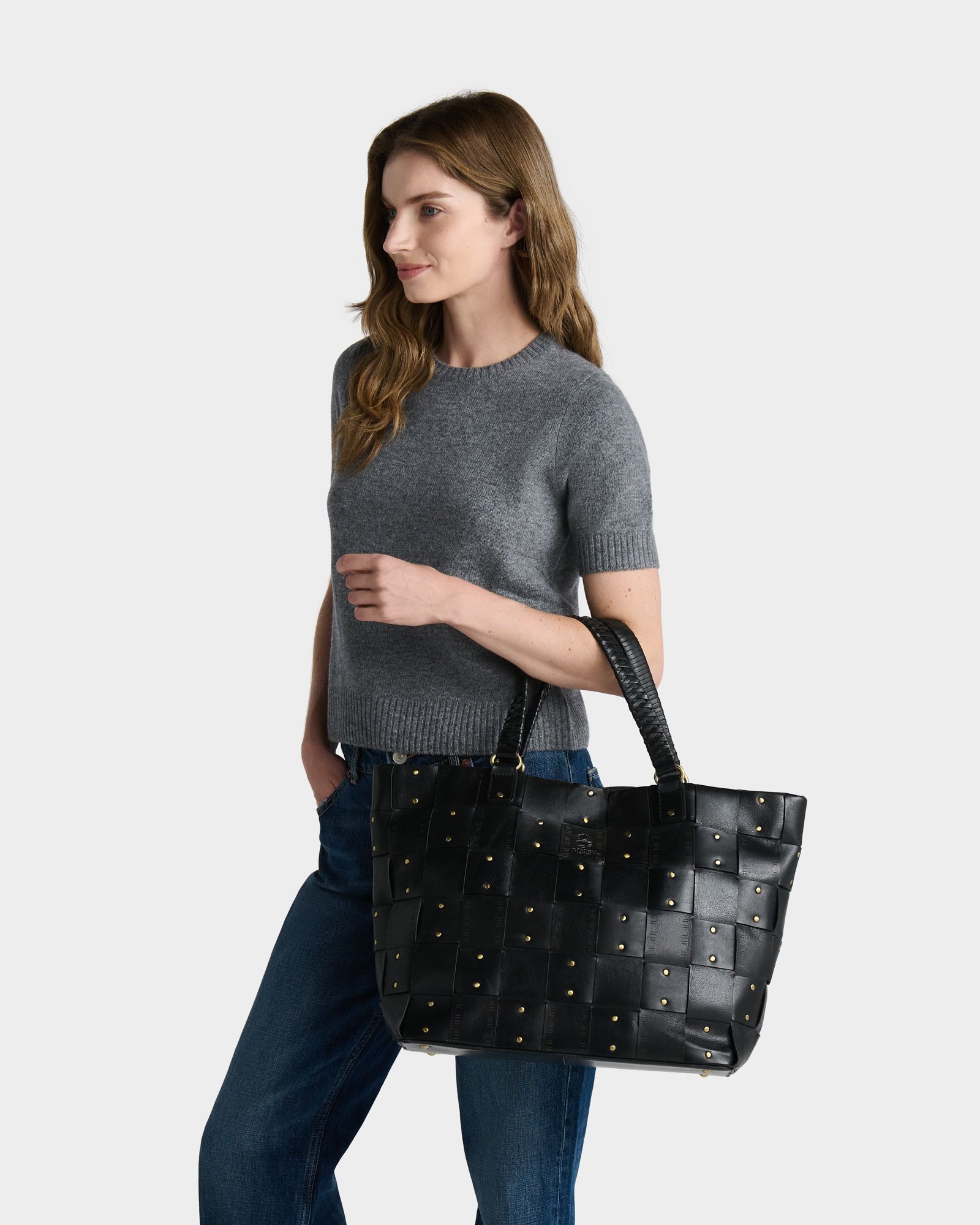 The Audacia Leather Tote in Black