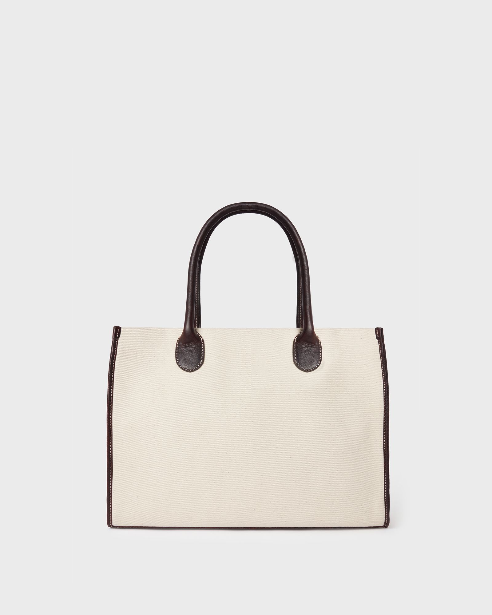 Image number 6 of The Gaddesden Canvas & Leather Tote in Ivory