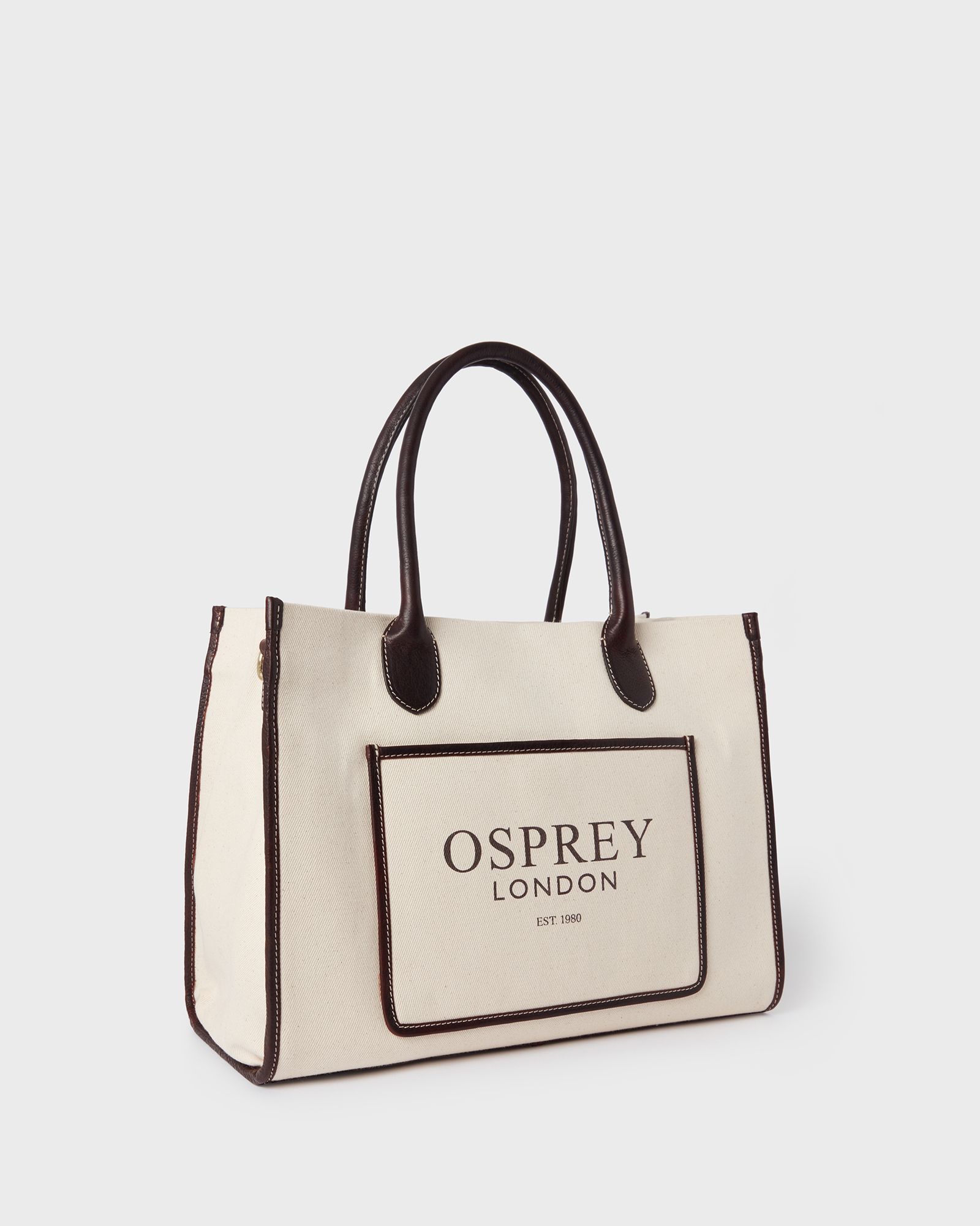 Image number 3 of The Gaddesden Canvas & Leather Tote in Ivory