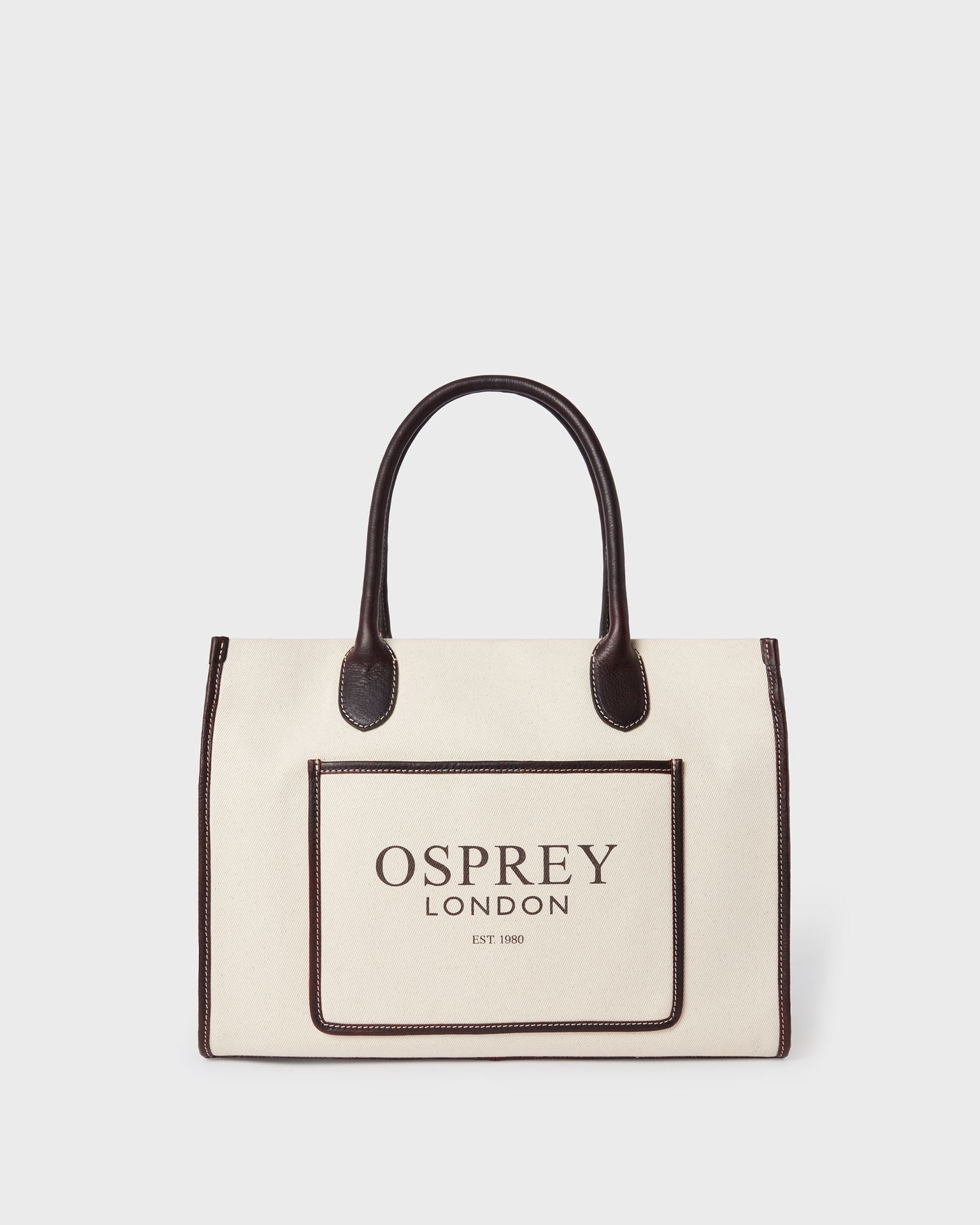 Image number 2 of The Gaddesden Canvas & Leather Tote in Ivory