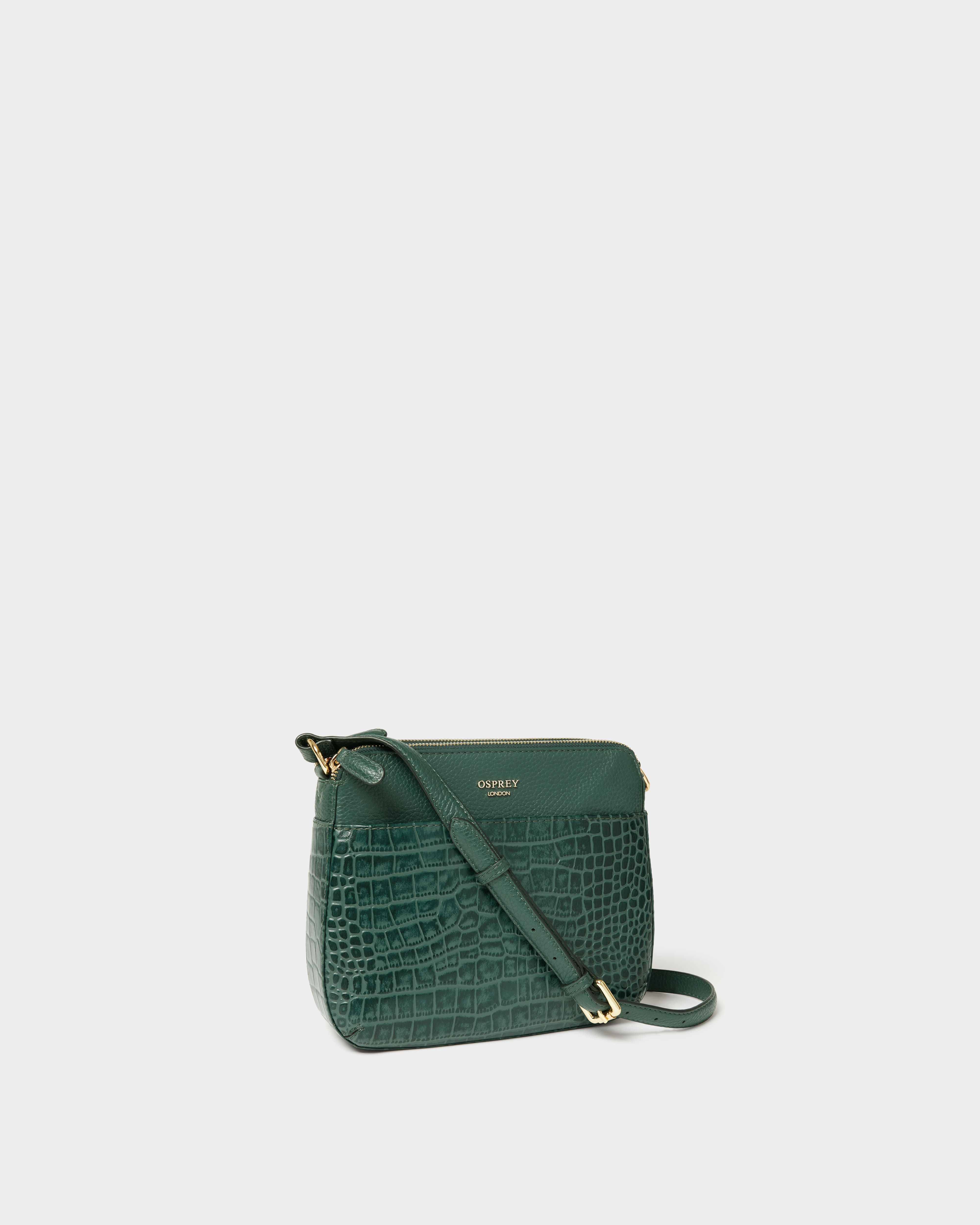 Image number 2 of The Kellie Leather Crossbody in Forest