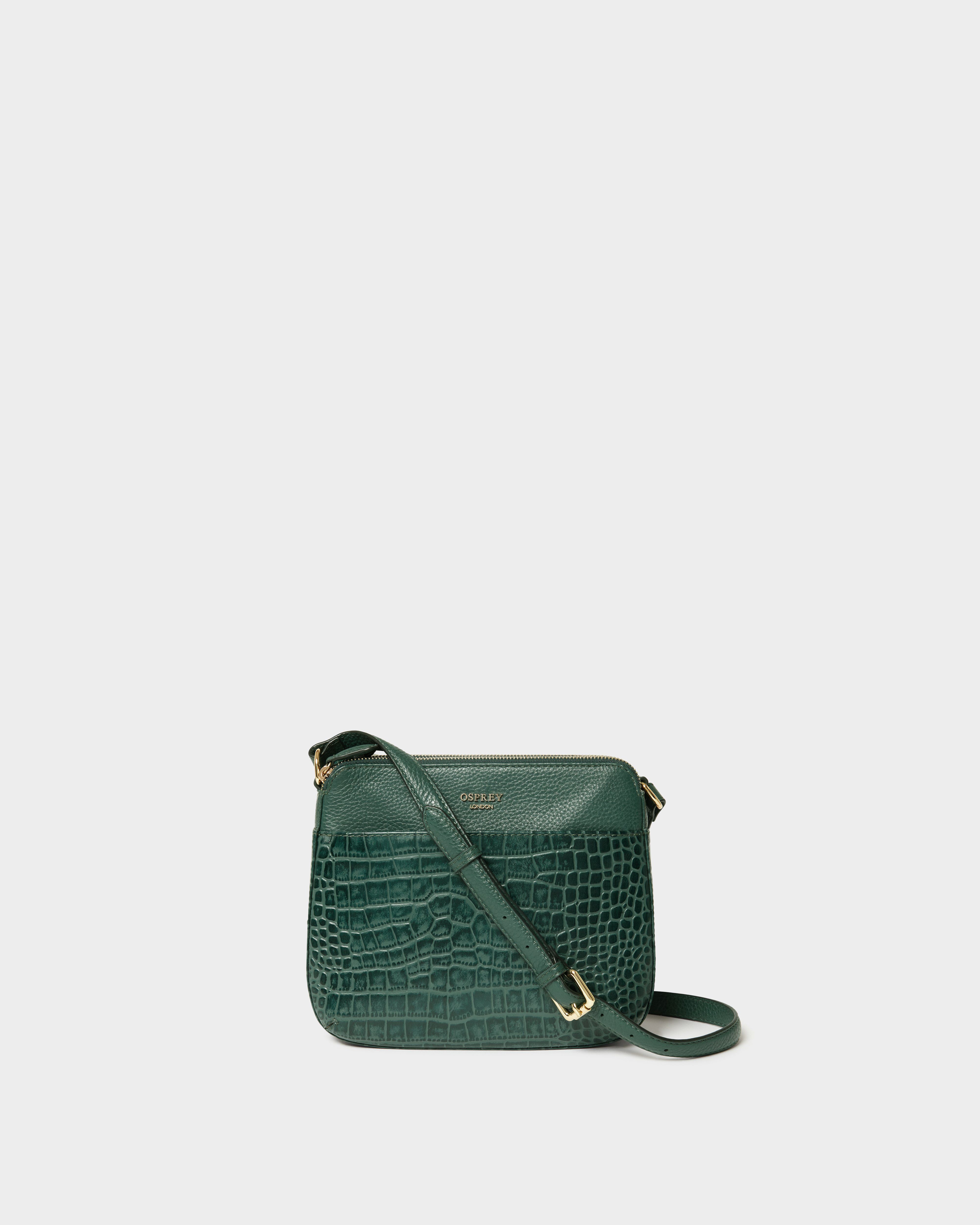 The Kellie Leather Crossbody in Forest