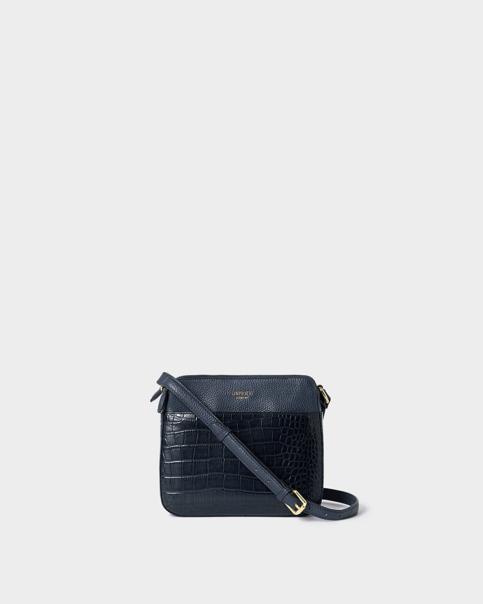 Image number 1 of The Kellie Leather Crossbody in Navy