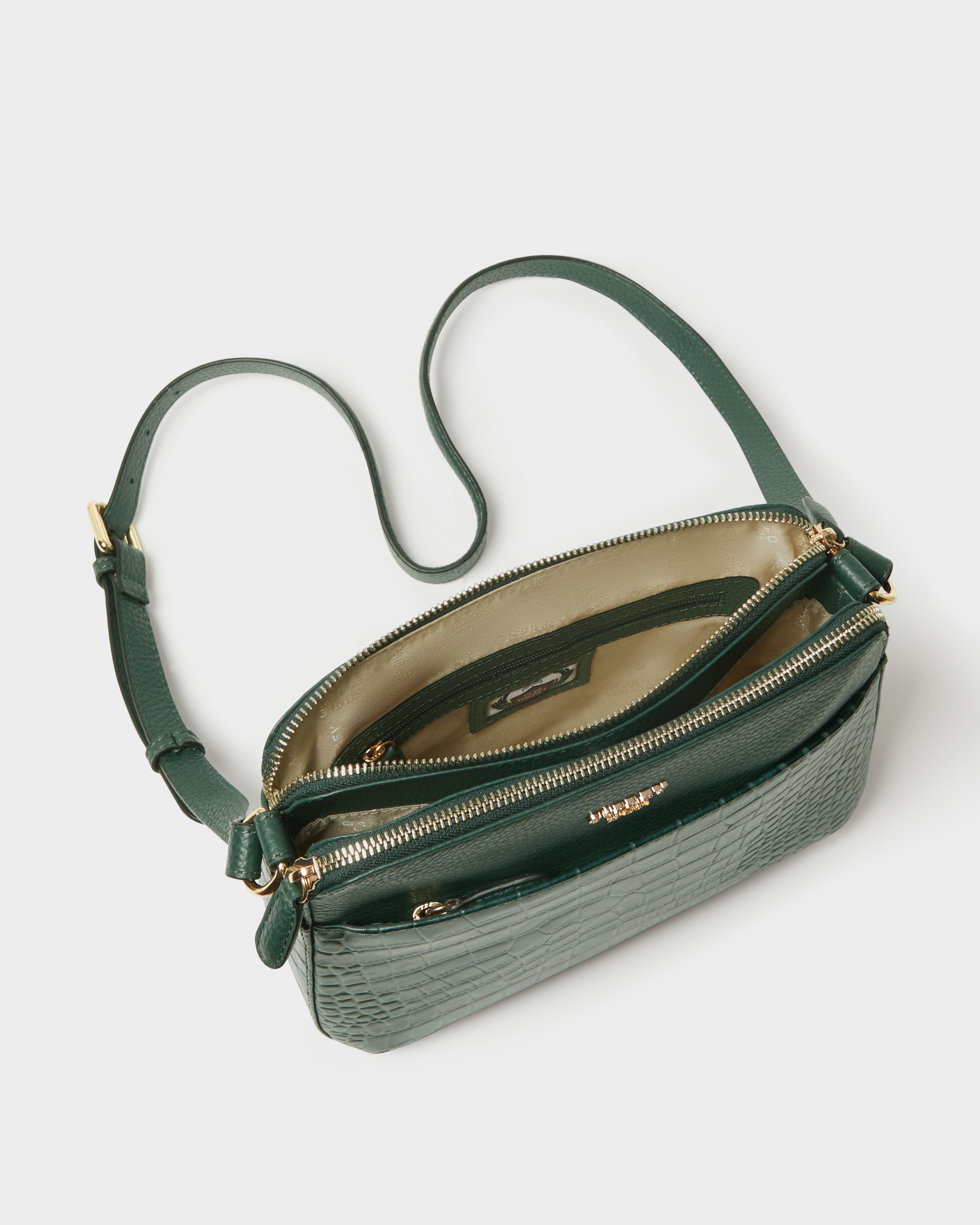 Image number 4 of The Kellie Leather Crossbody in Forest