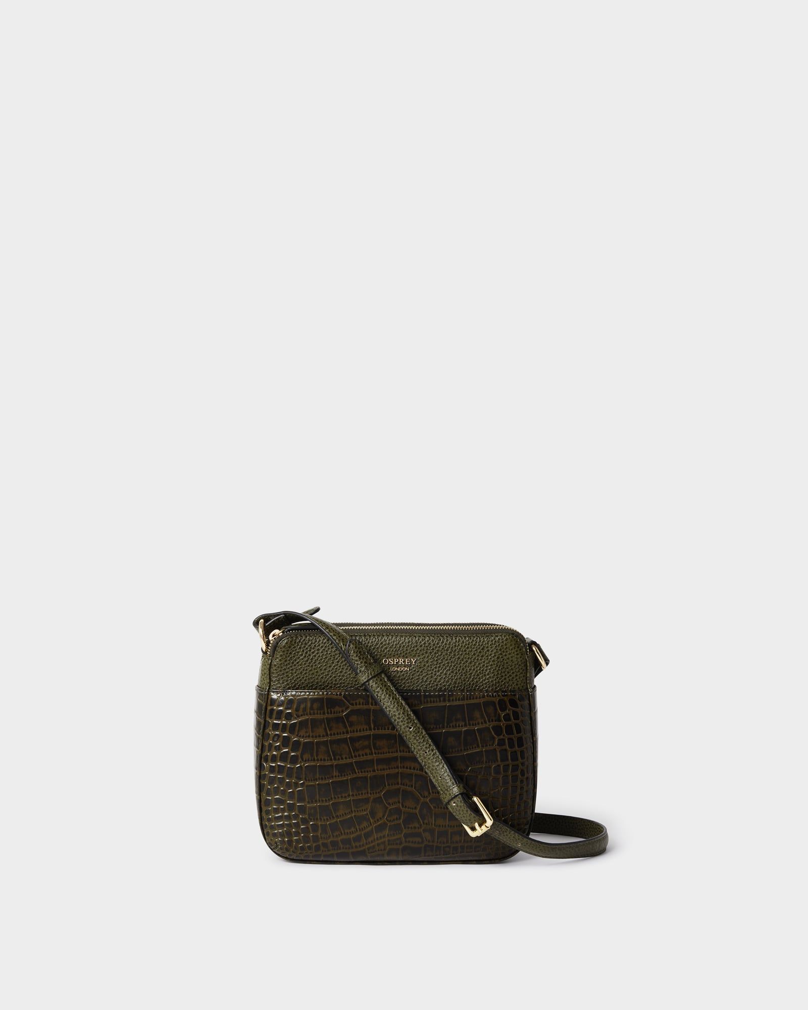 Image number 1 of The Kellie Leather Crossbody in Dark Olive