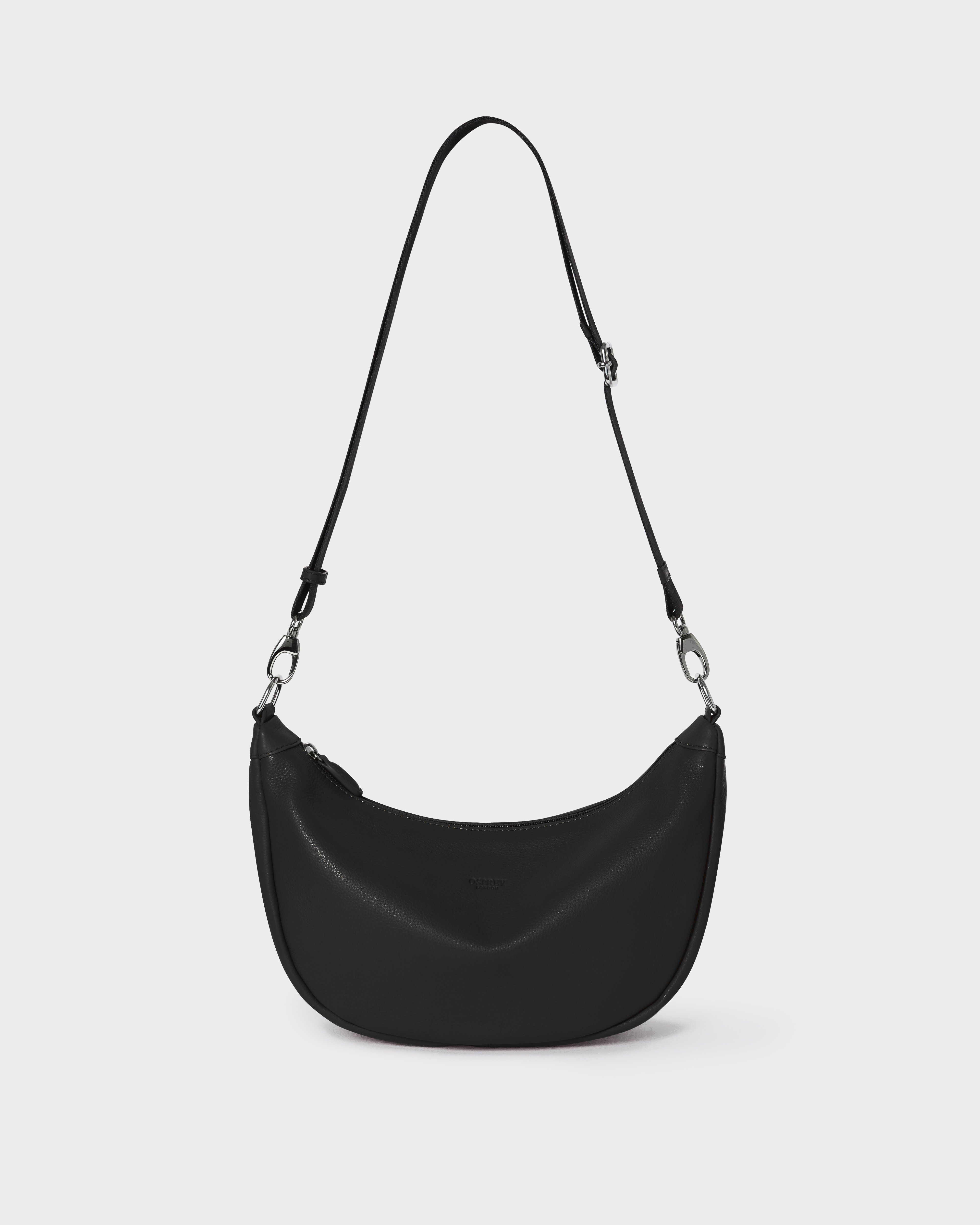 The Kelso Leather Sling Bag in Black