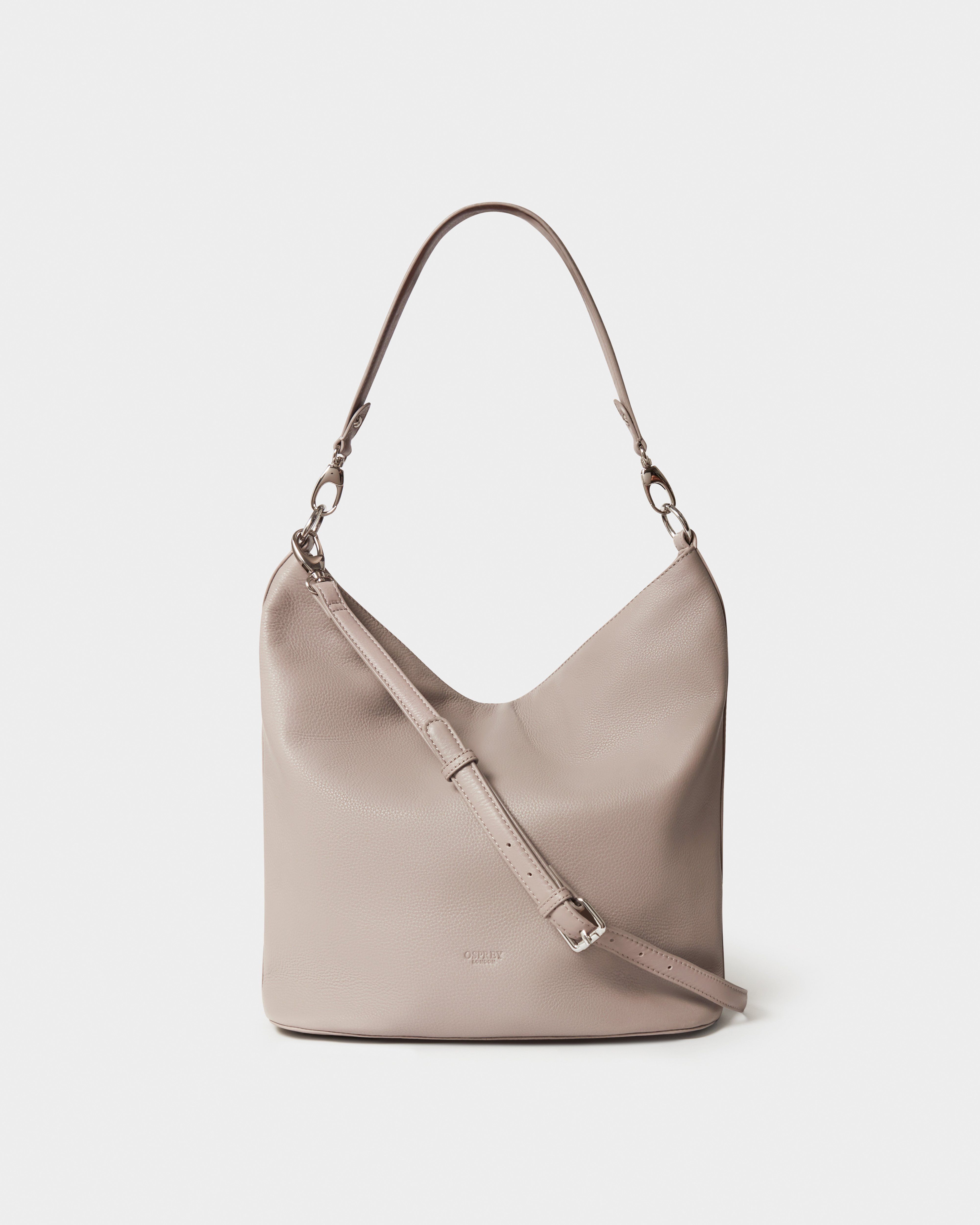 The Kelso Large Leather Hobo in Taupe