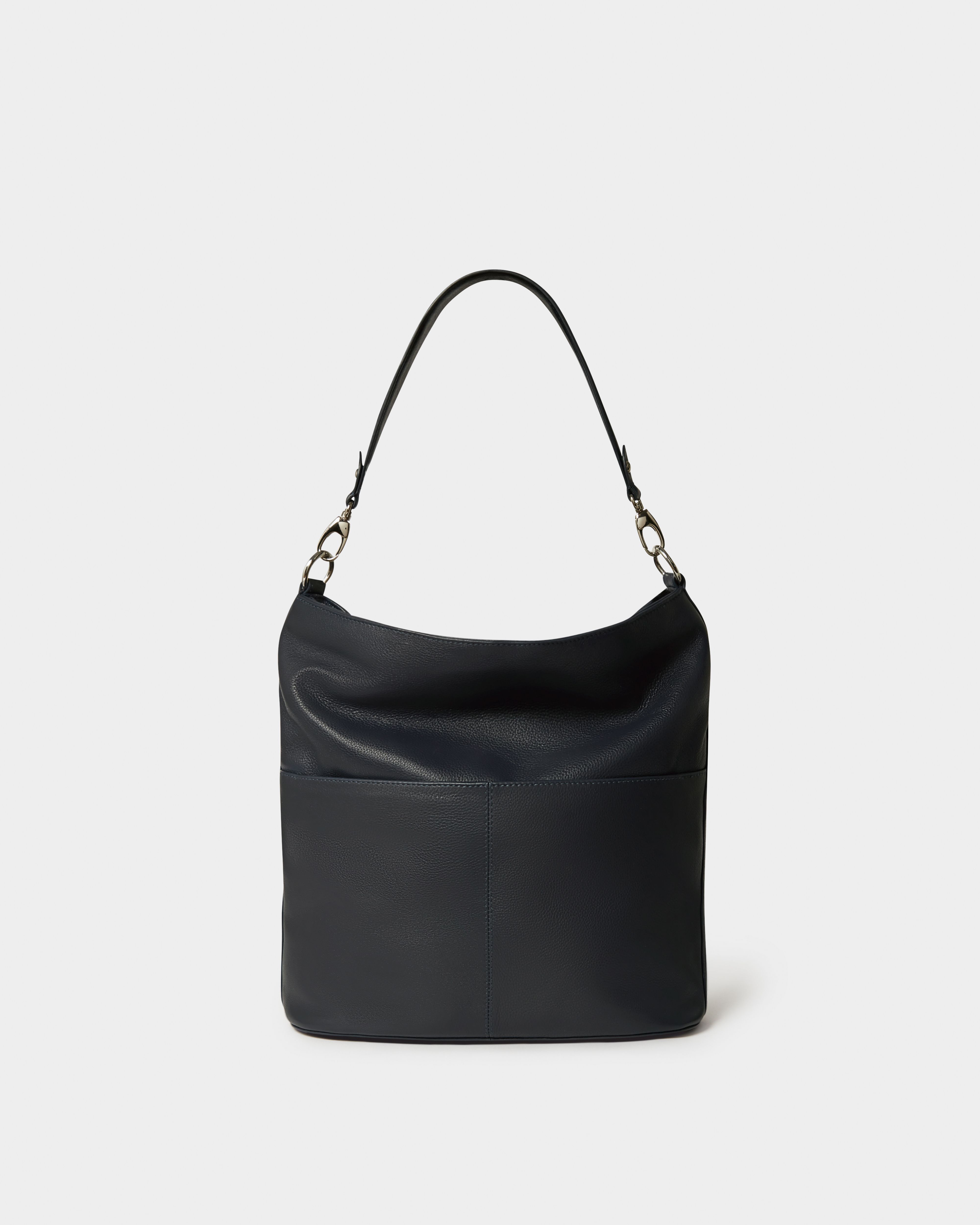 Image number 4 of The Kelso Large Leather Hobo in Navy