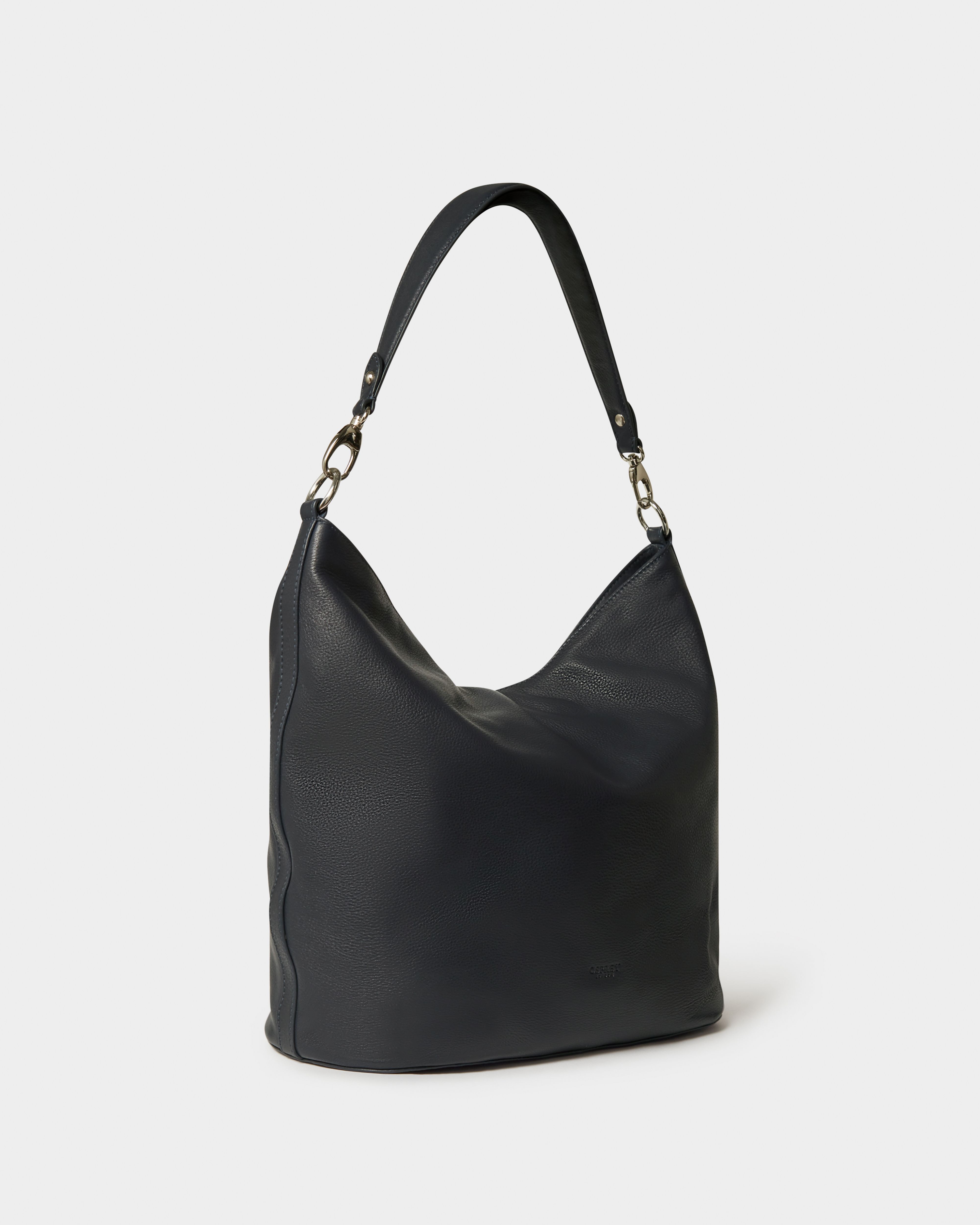Image number 3 of The Kelso Large Leather Hobo in Navy