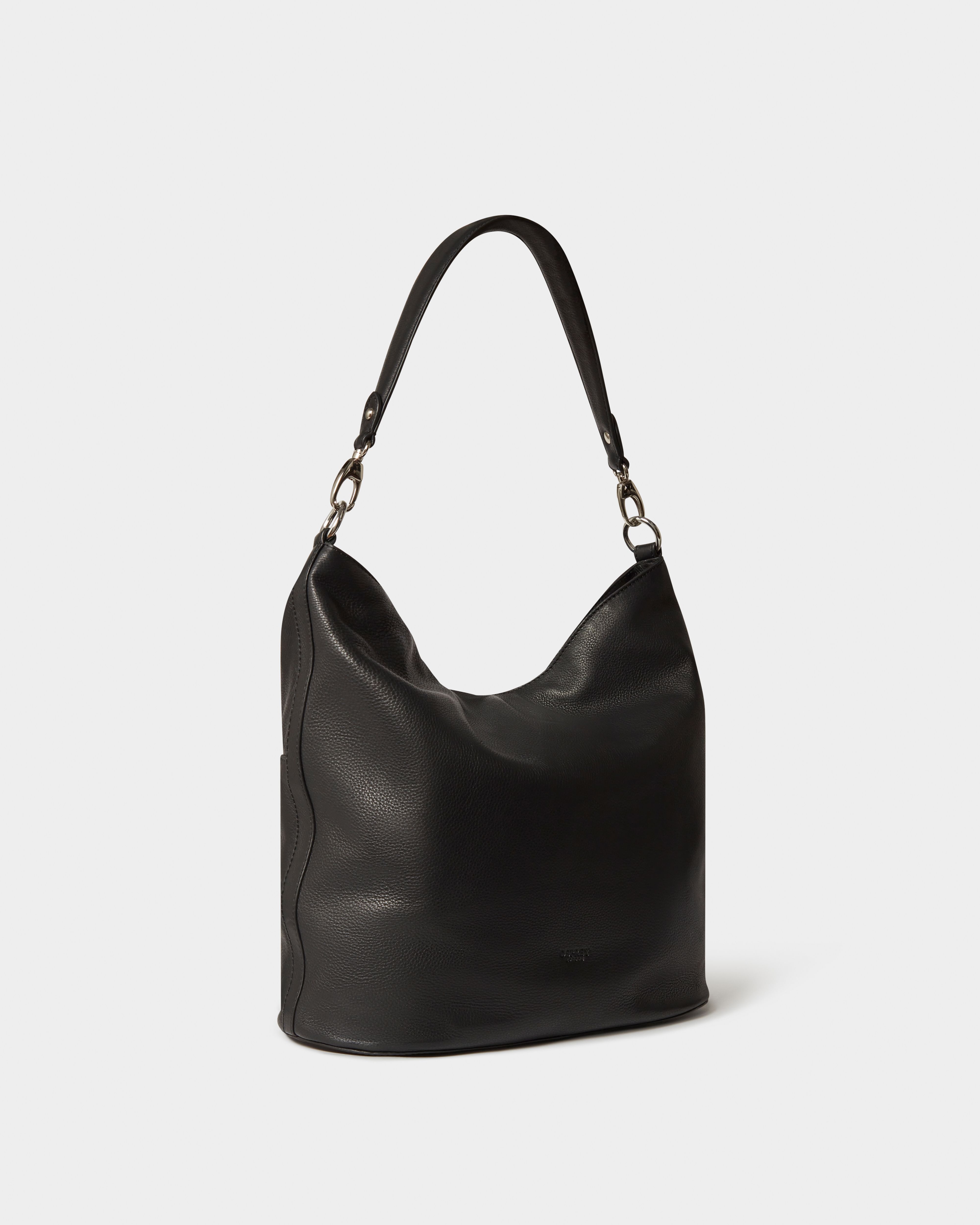 Image number 4 of The Kelso Large Leather Hobo in Black