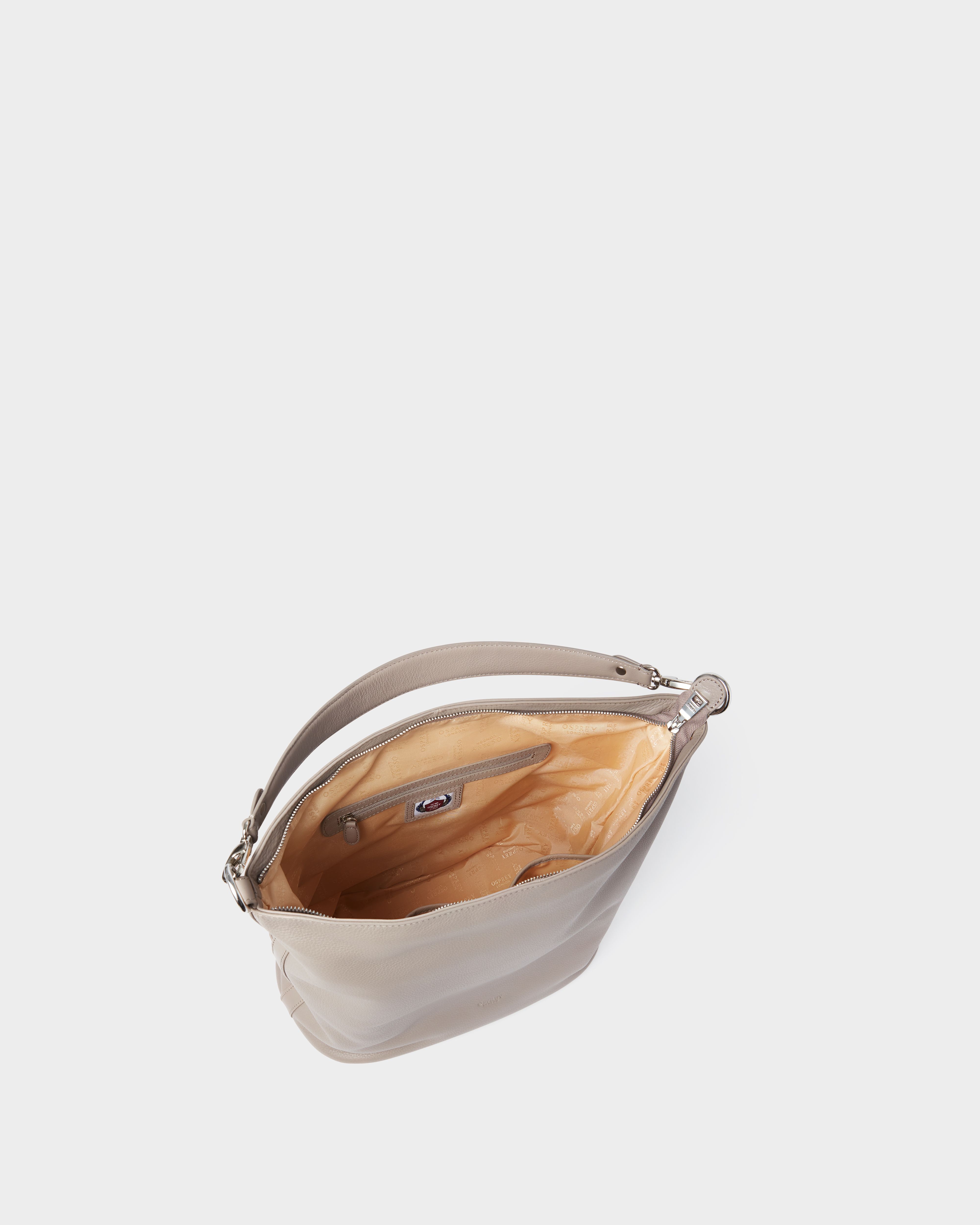 Image number 4 of The Kelso Large Leather Hobo in Taupe