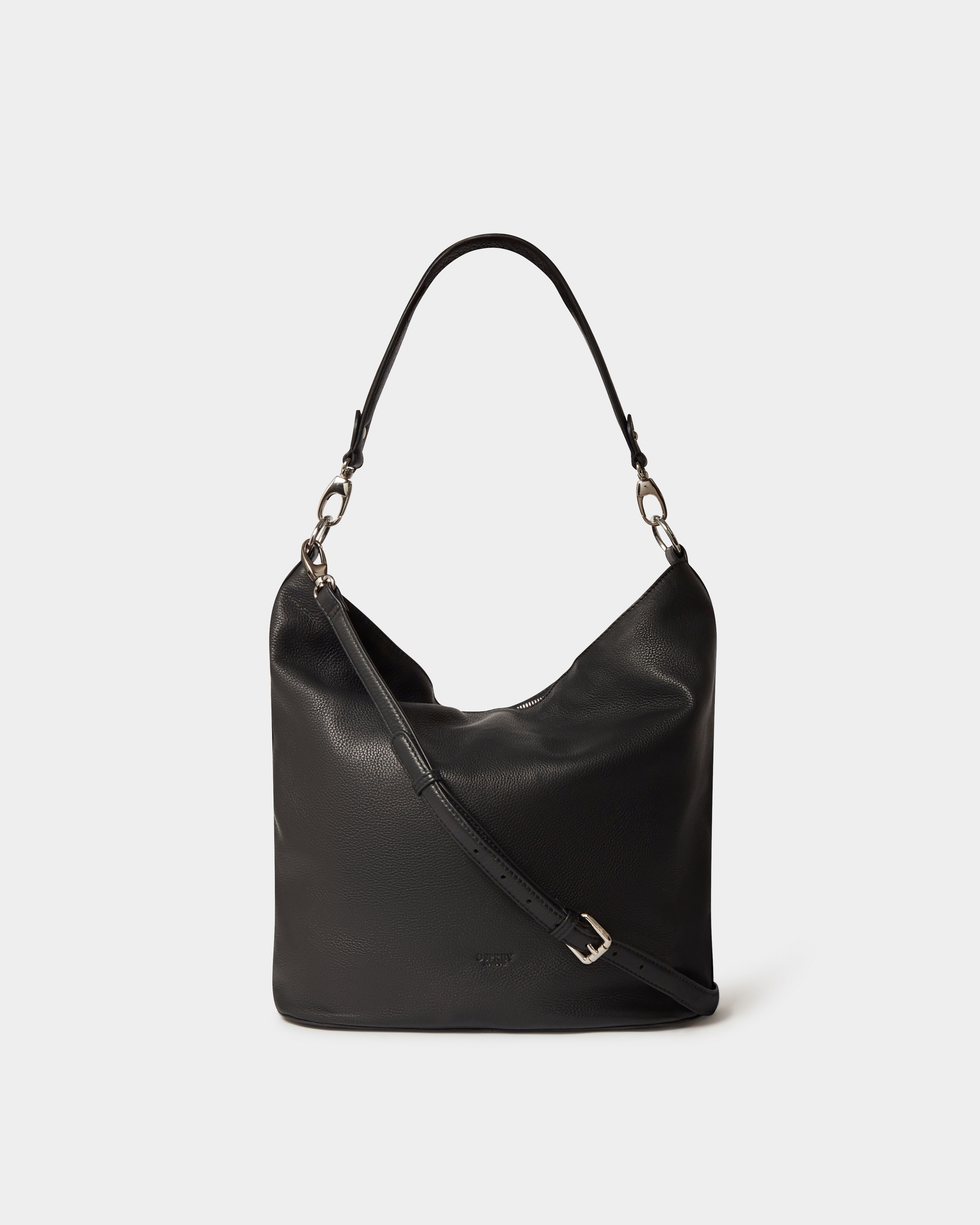 The Kelso Large Leather Hobo in Black