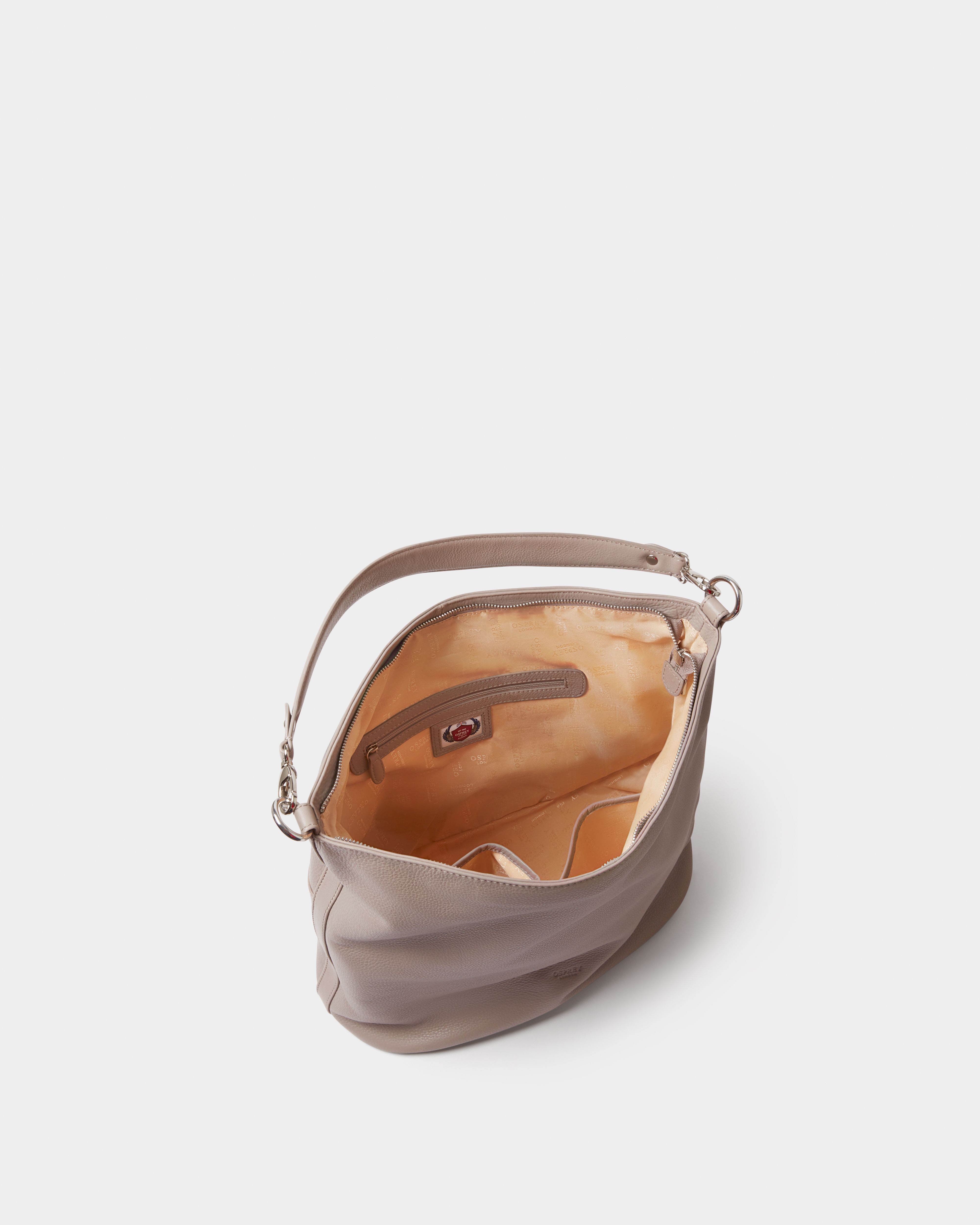 Image number 4 of The Kelso Large Leather Hobo in Taupe