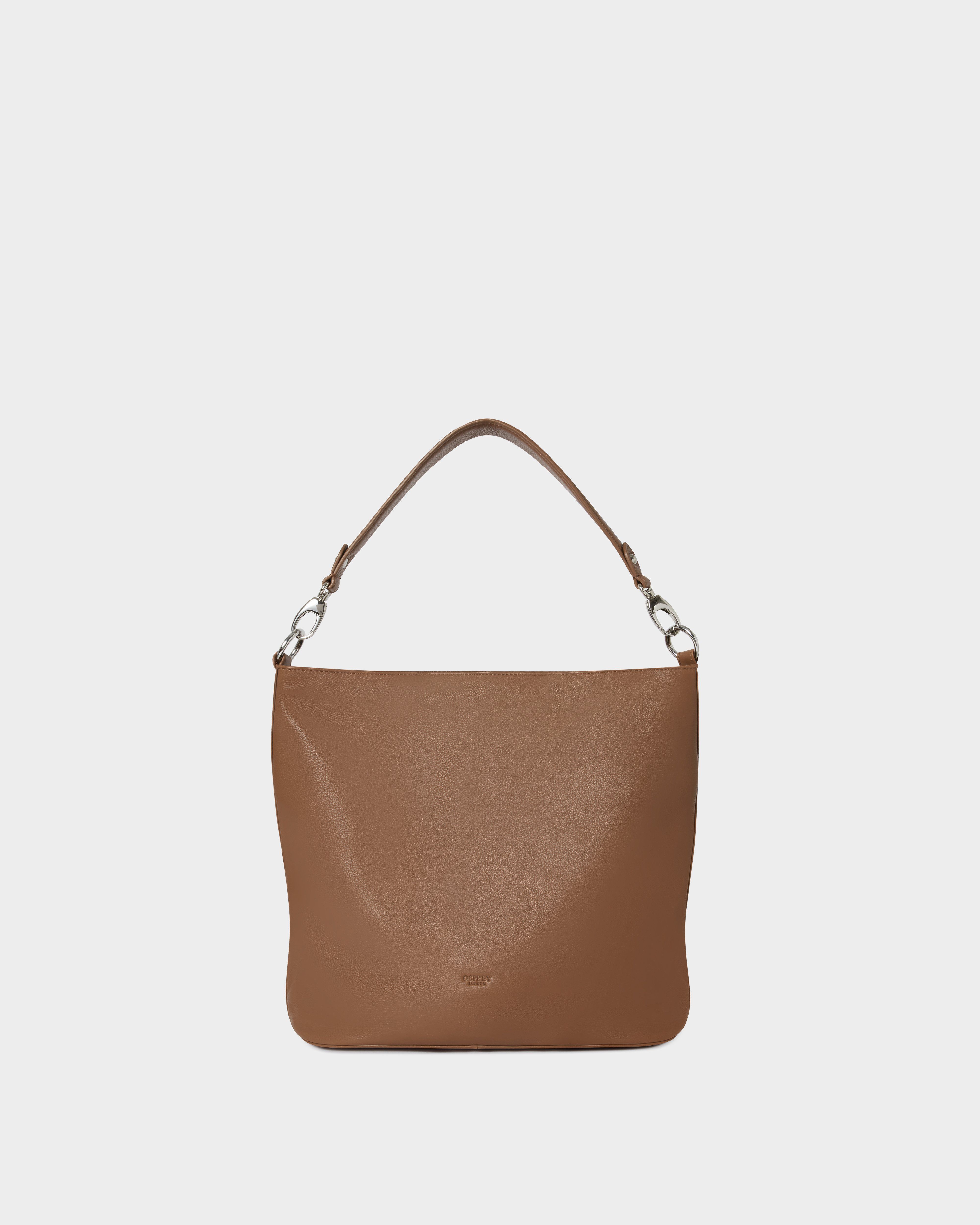 The Kelso Large Leather Hobo in Tan