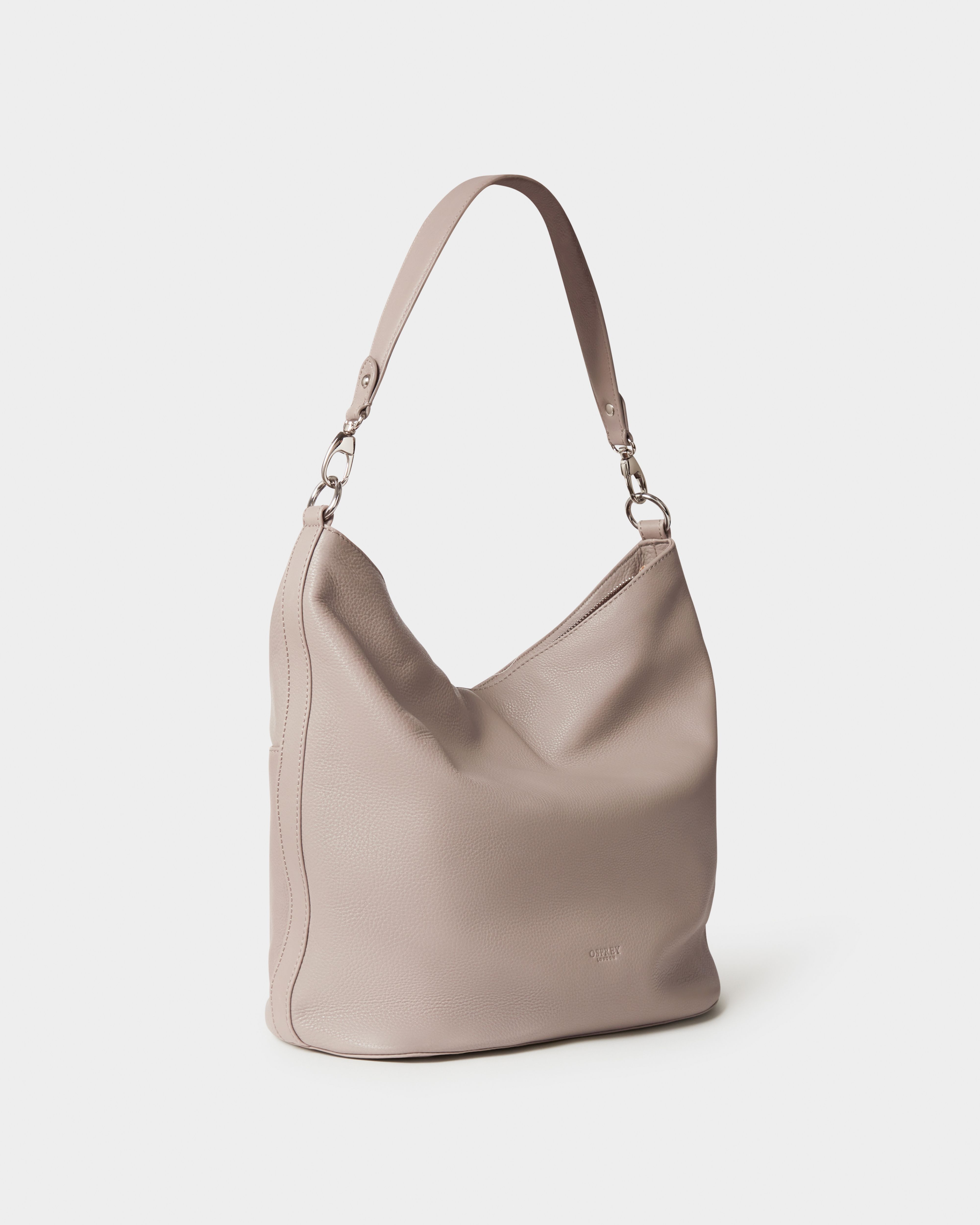 Image number 2 of The Kelso Large Leather Hobo in Taupe