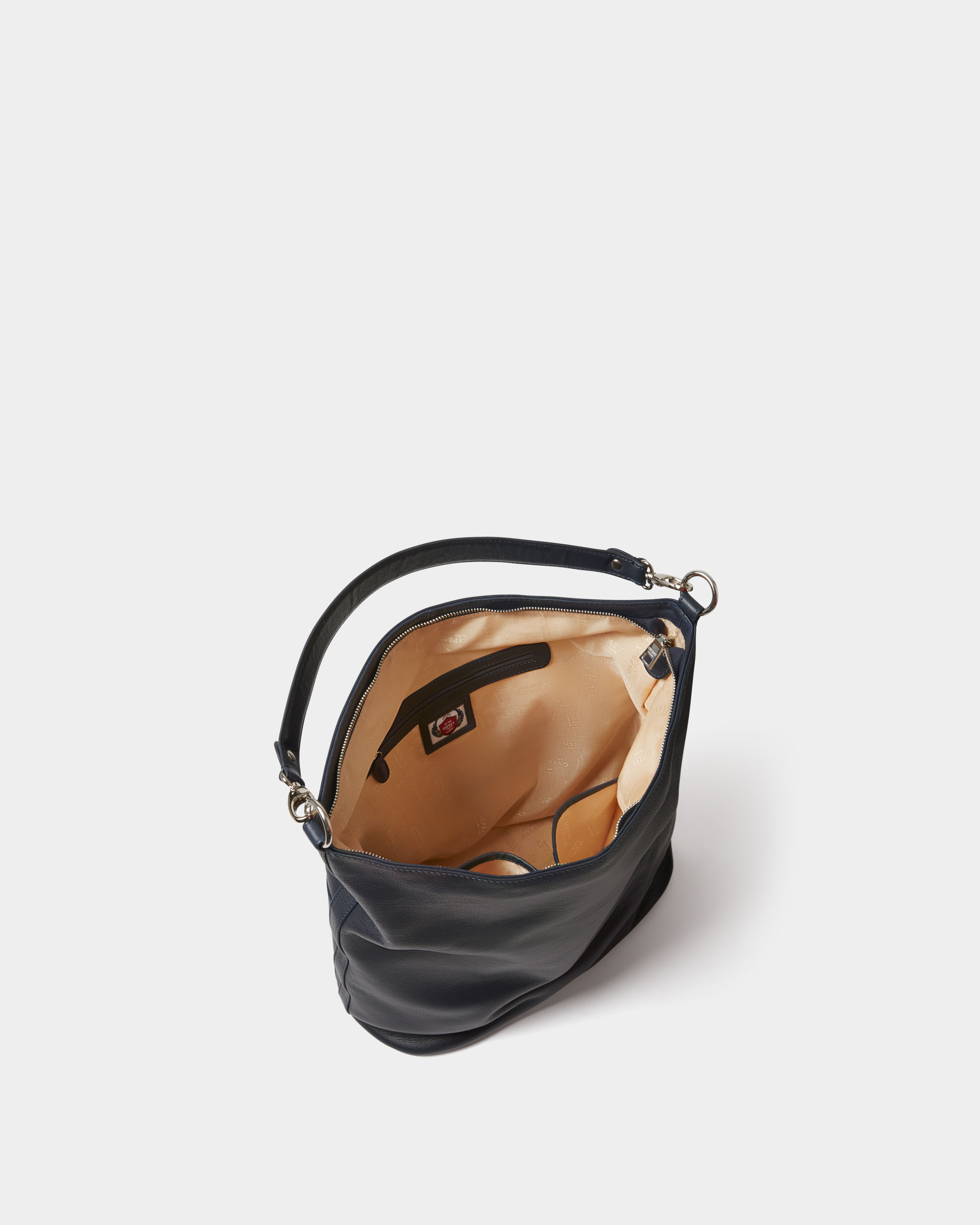 Image number 5 of The Kelso Large Leather Hobo in Navy