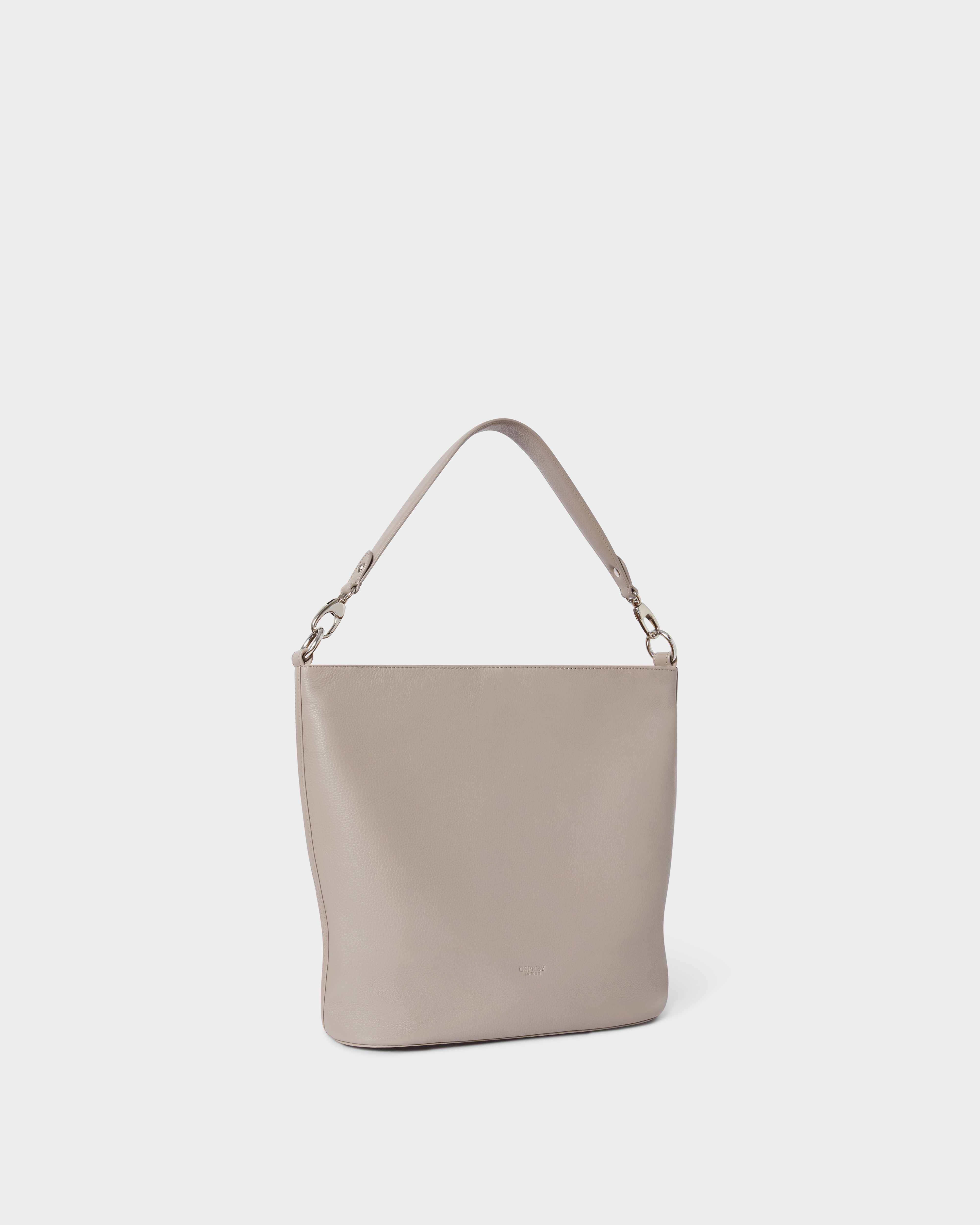 Image number 2 of The Kelso Large Leather Hobo in Taupe