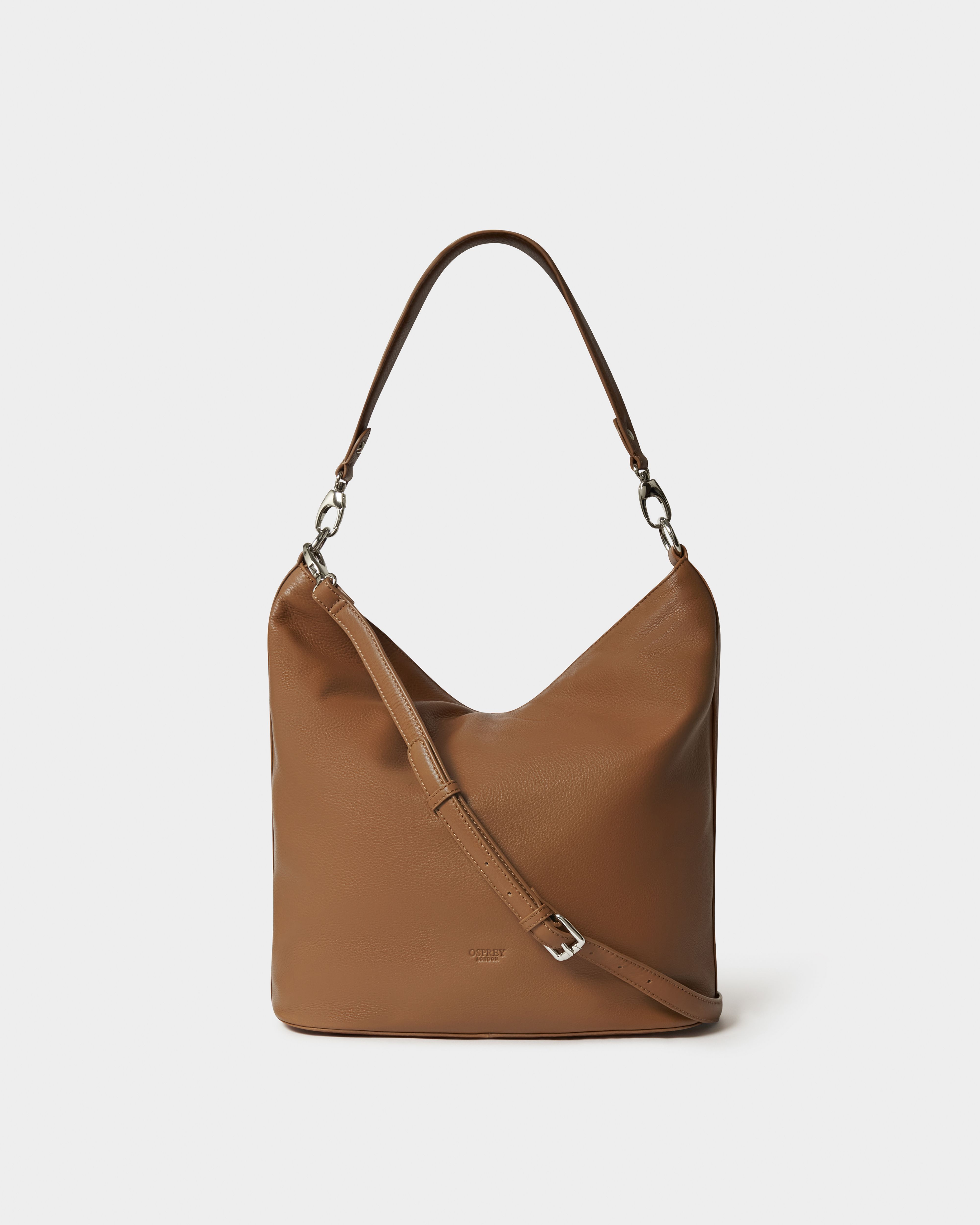 The Kelso Large Leather Hobo in Tan