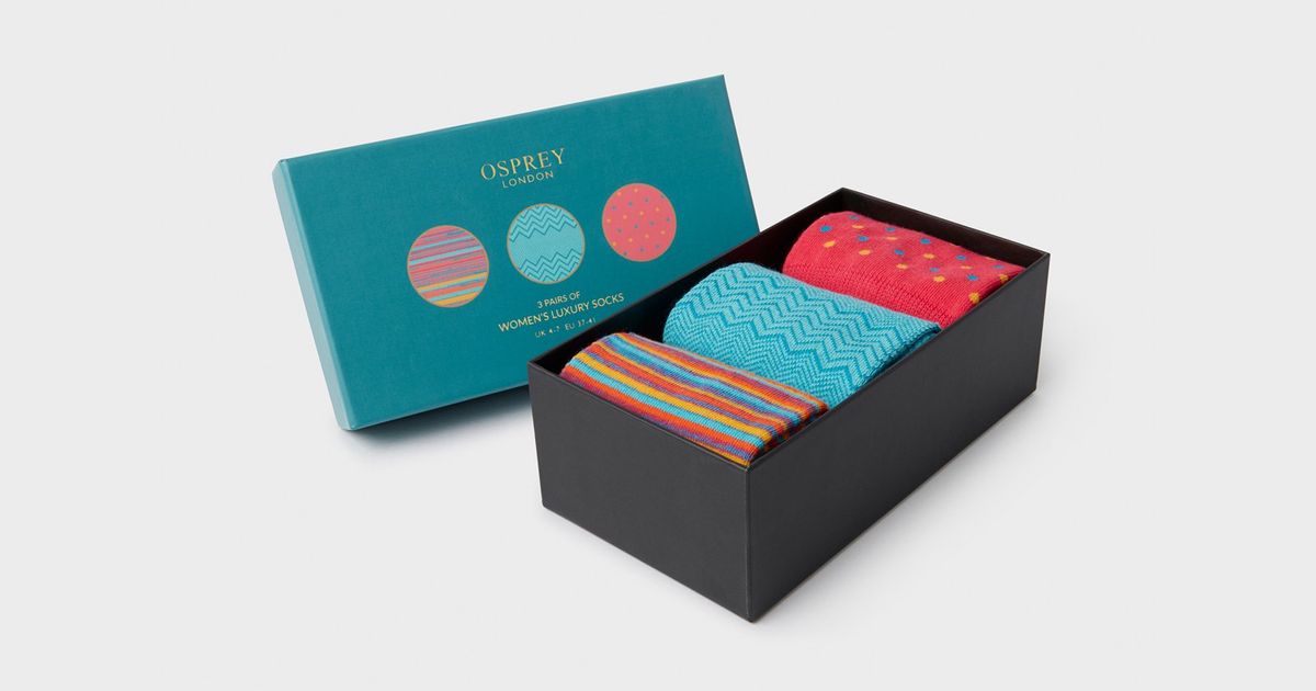 Boxed Sock Women's Luxury Boxed Socks Set of 3 | OSPREY LONDON | Osprey London