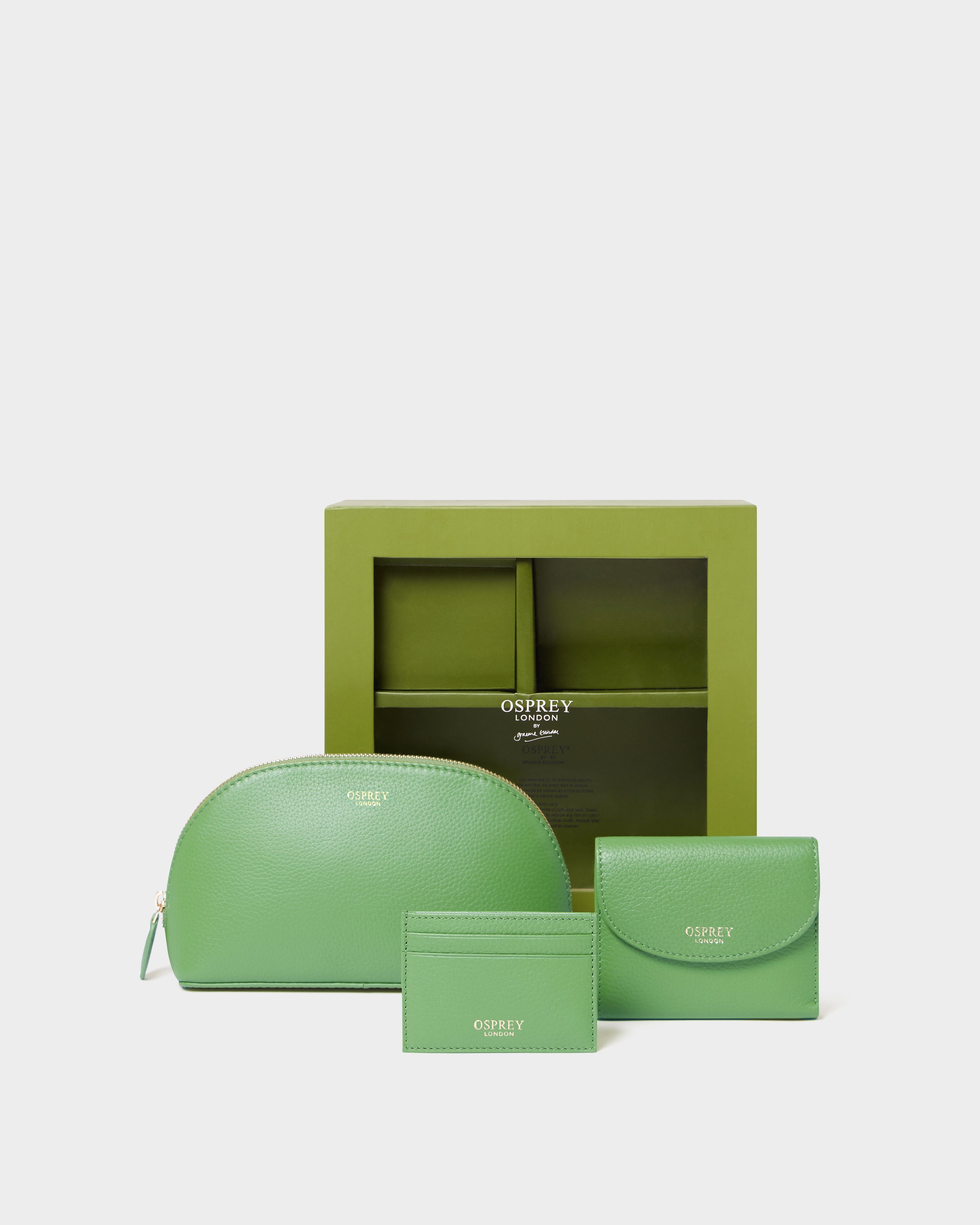 The Tilly Leather Weekend Gift Set in Apple