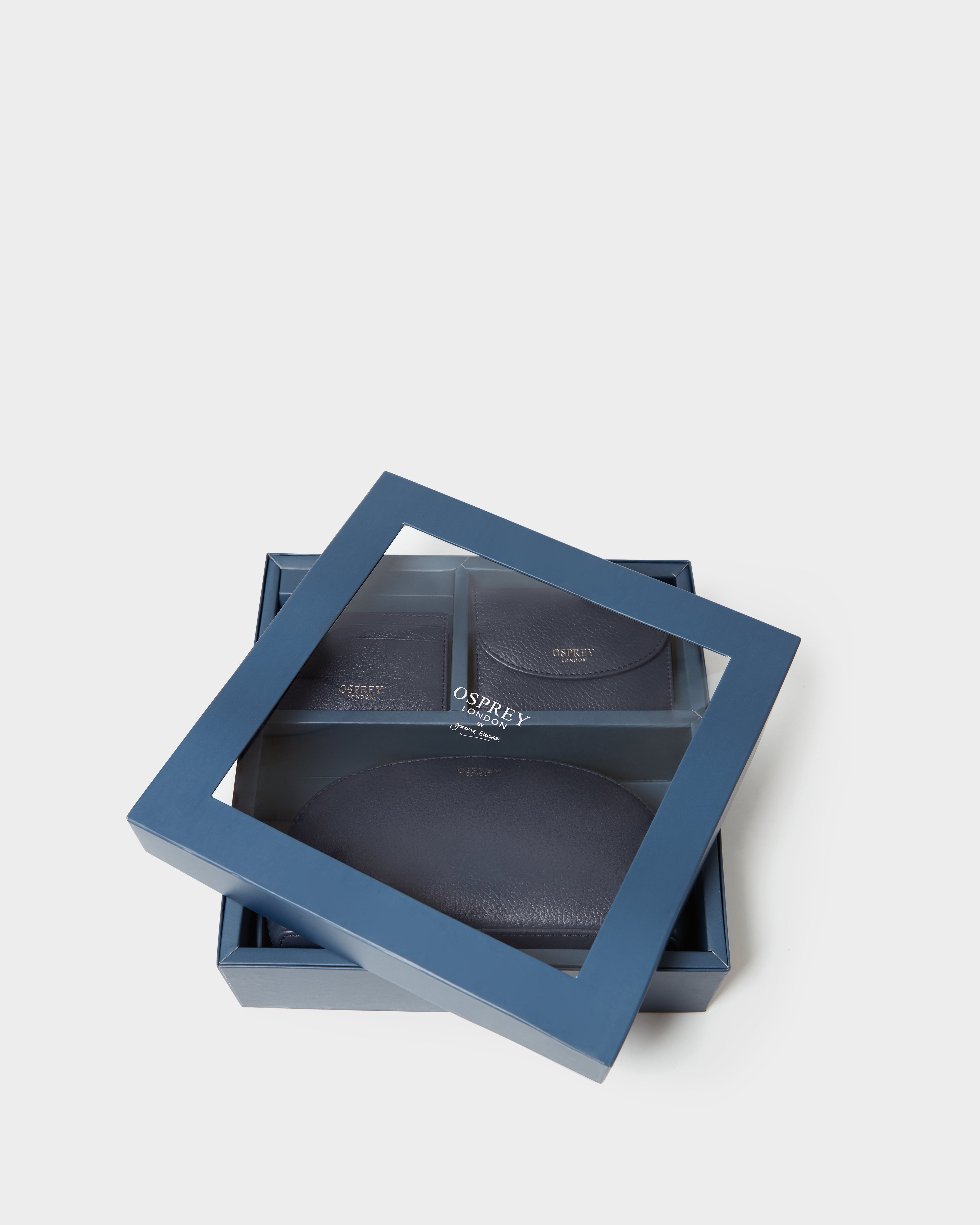 Image number 2 of The Tilly Leather Weekend Gift Set in Navy