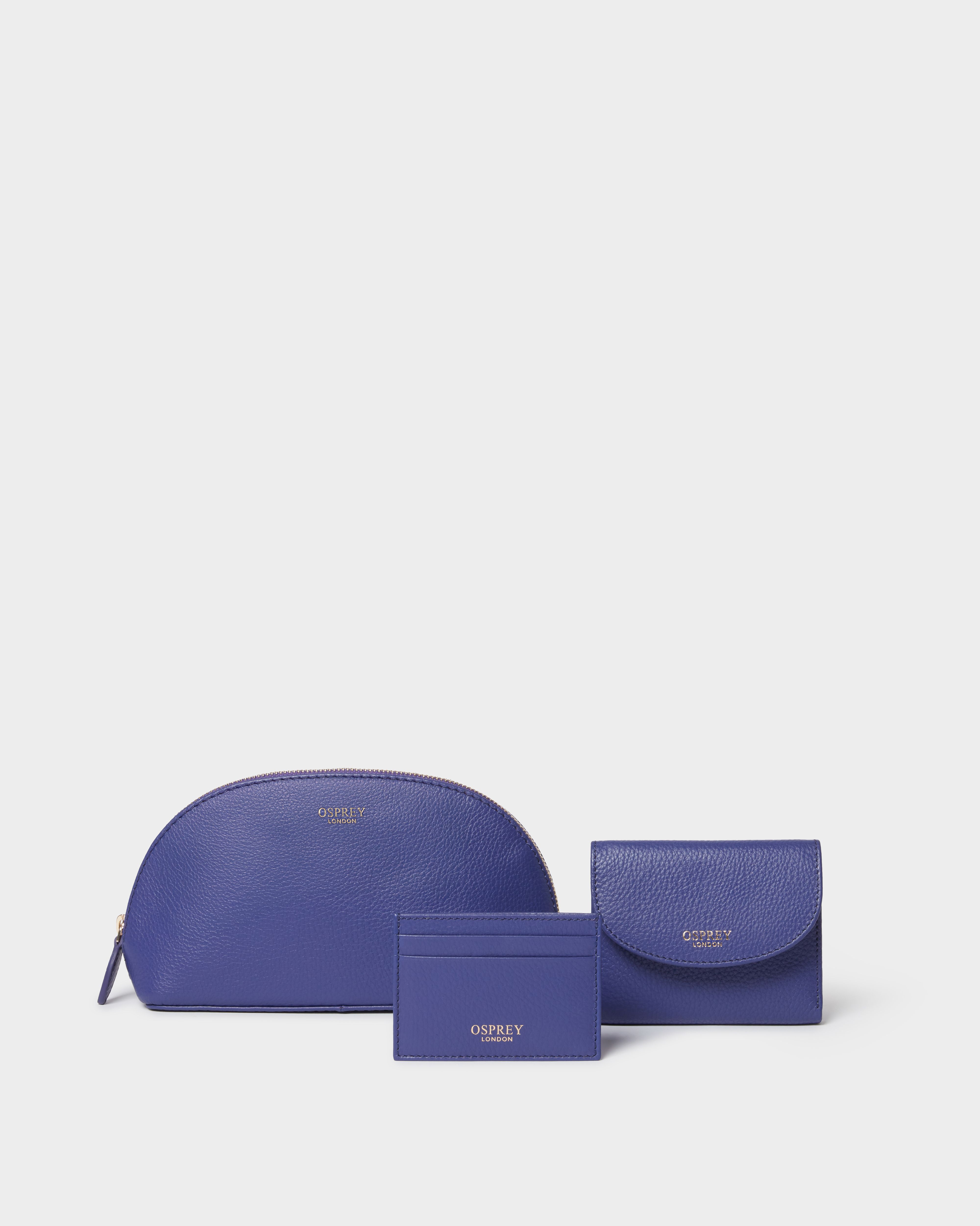 Image number 9 of The Tilly Leather Weekend Gift Set in Purple