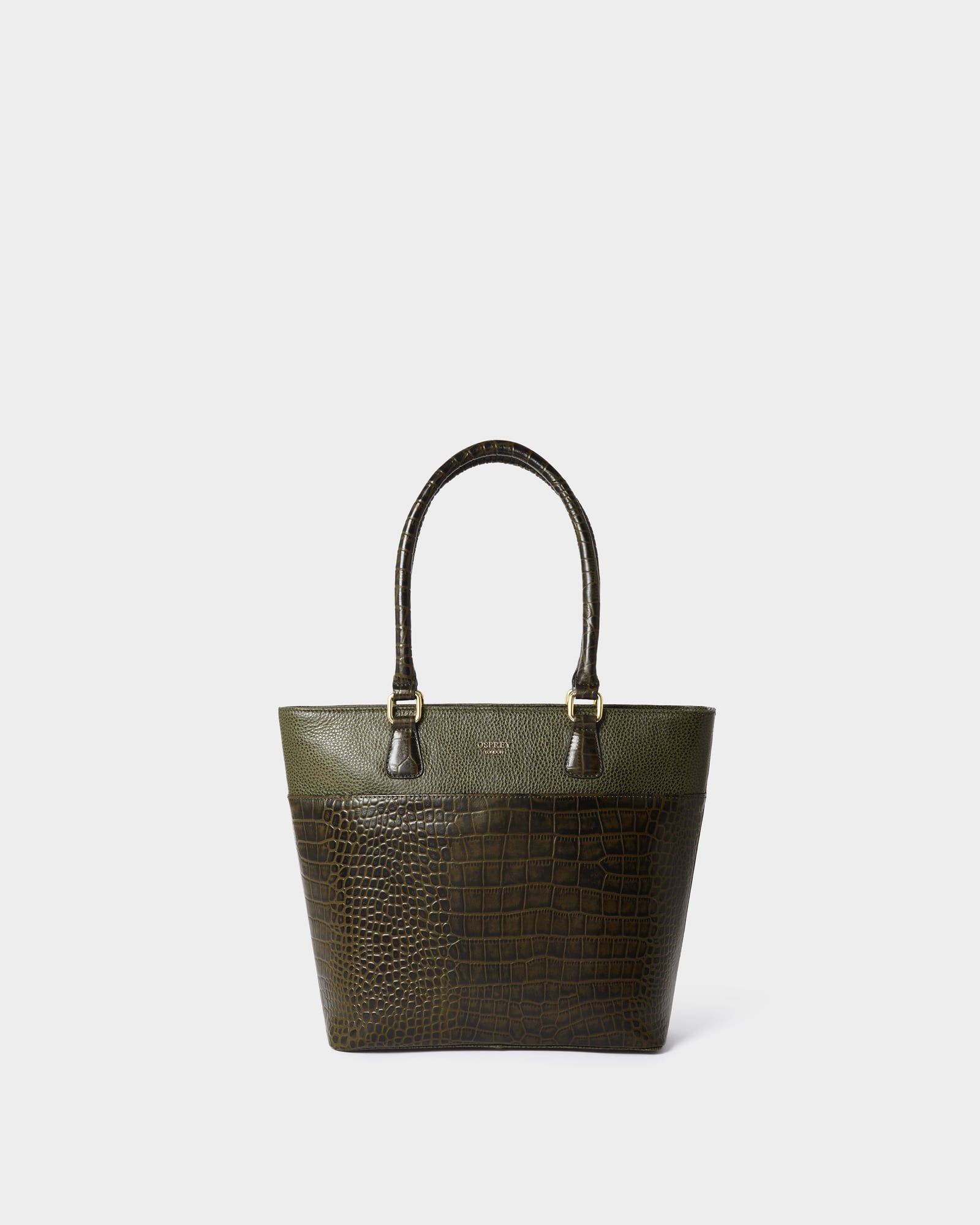 Image number 1 of The Kellie Leather Tote in Dark Olive