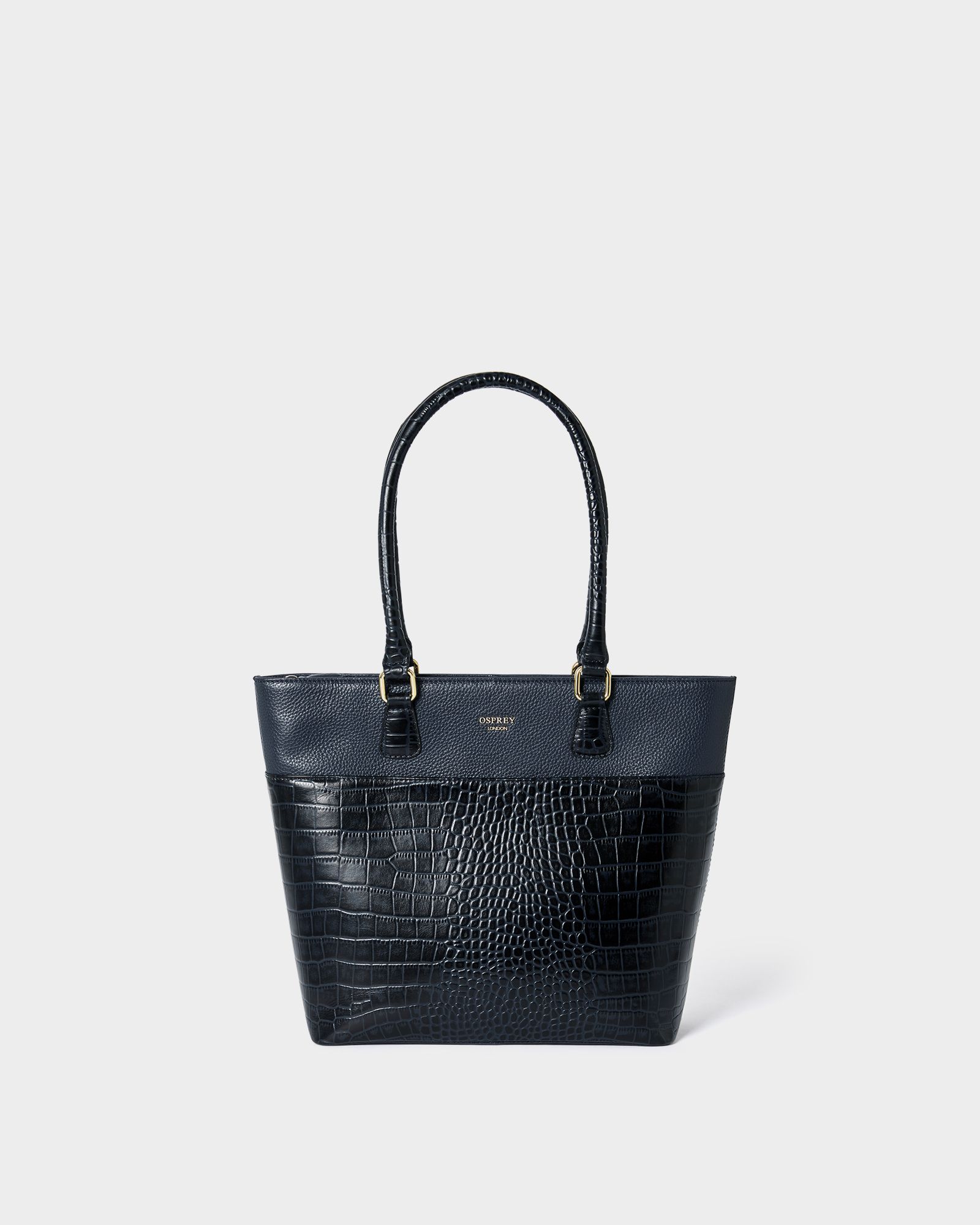 Image number 1 of The Kellie Leather Tote in Navy