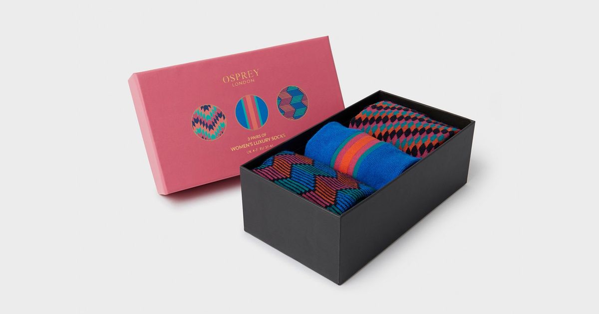 Boxed Sock Women's Luxury Boxed Socks Set of 3 | OSPREY LONDON | Osprey London